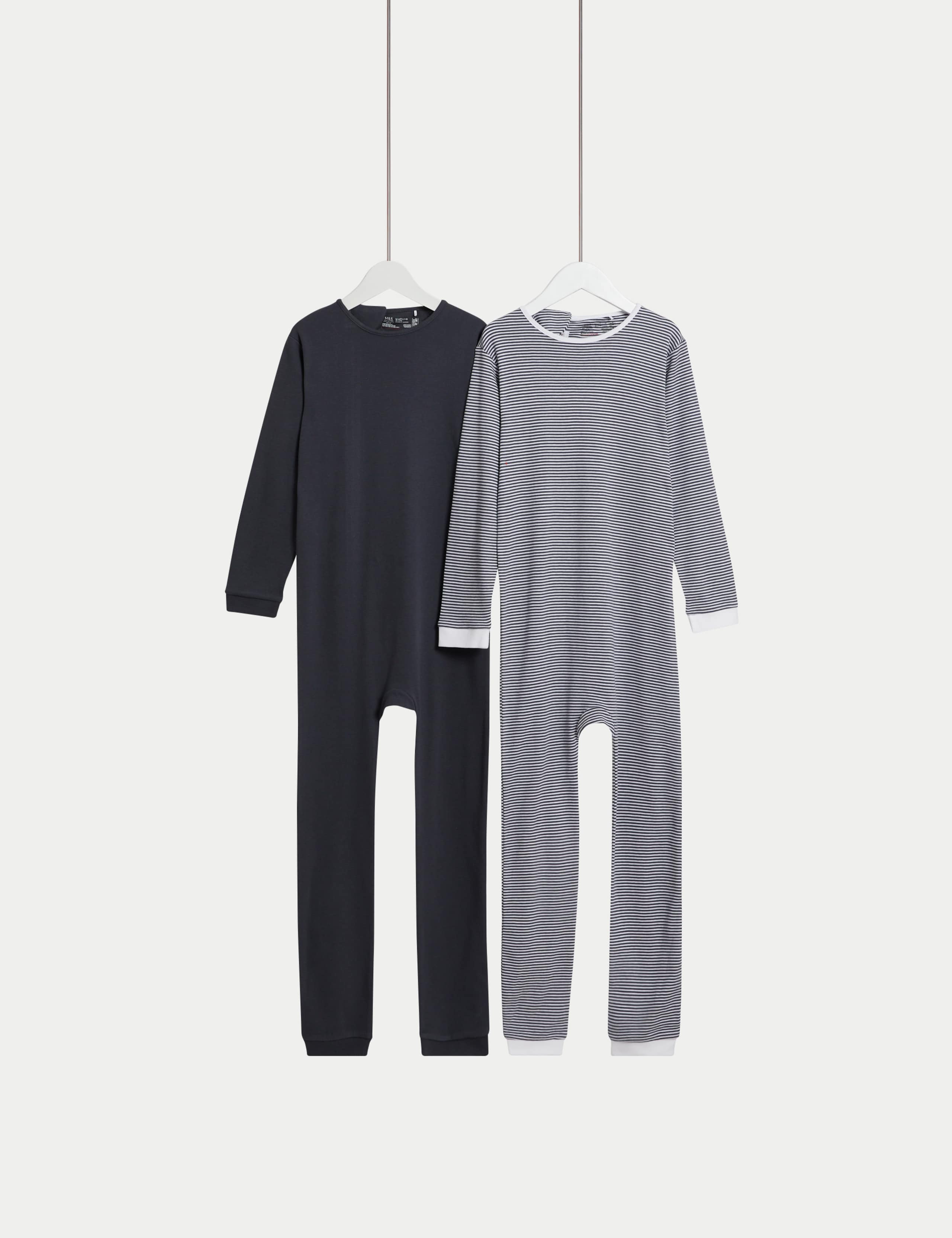 2pk Pure Cotton Back Opening Adaptive Sleepsuits (3-16 Yrs)