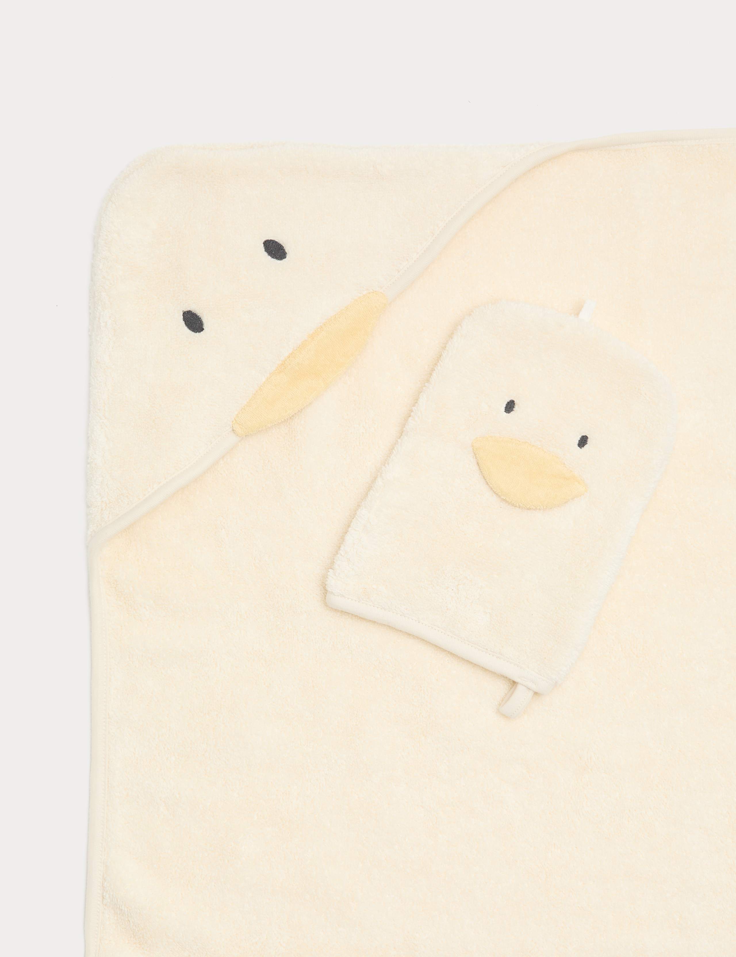Pure Cotton Duck Towel and Mitt Set