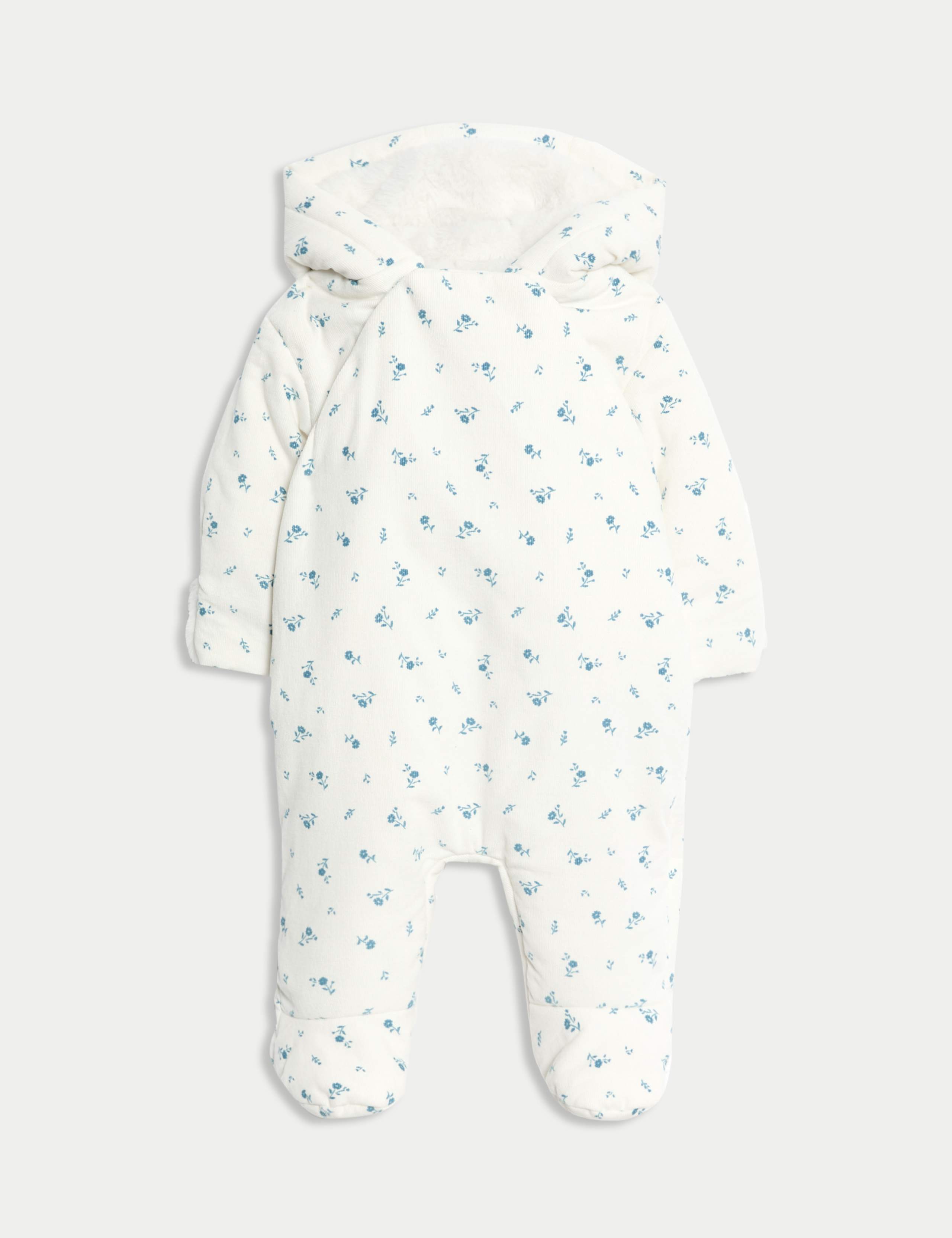 Cord Floral Pramsuit (0-12 Mths)