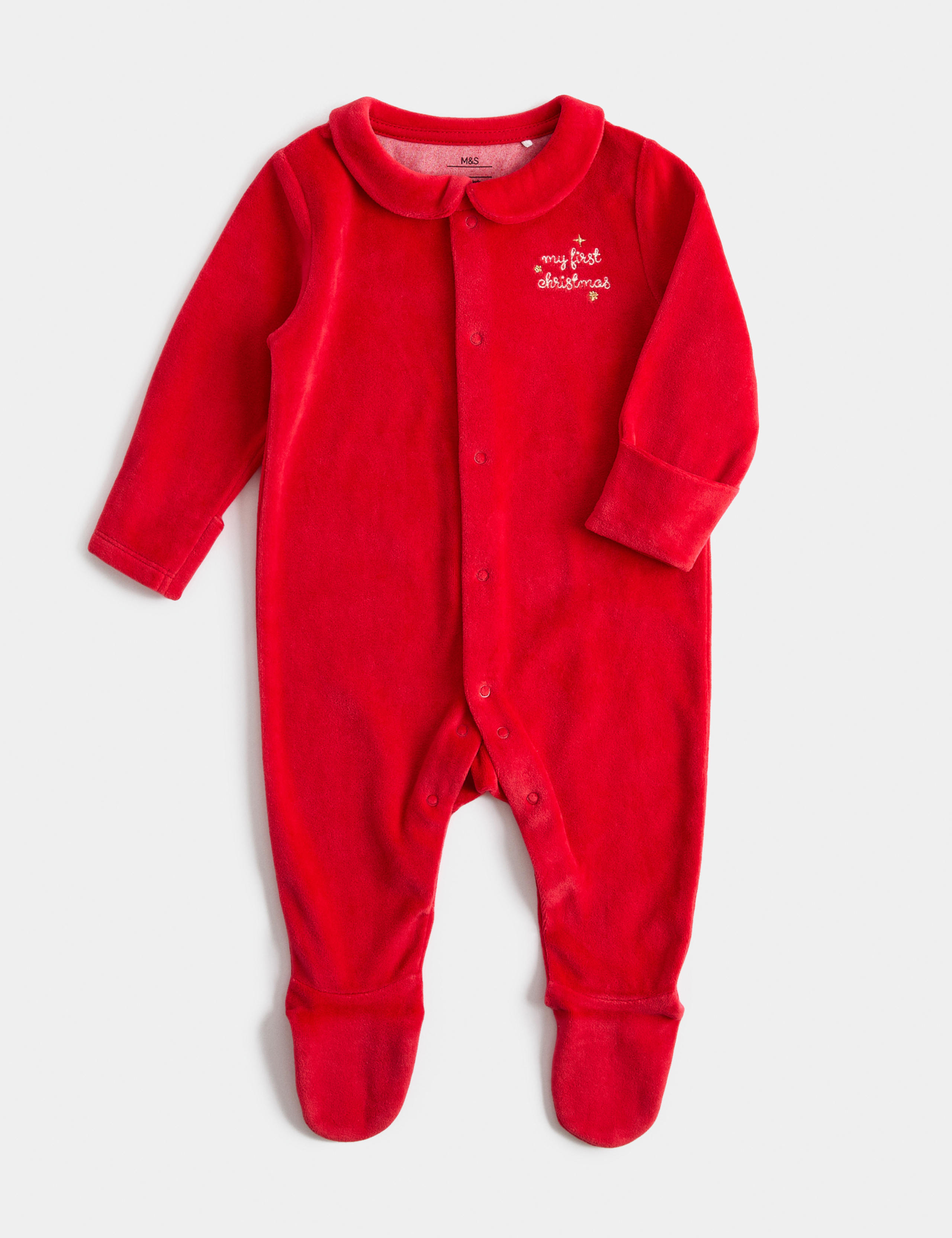 My First Christmas Velour Sleepsuit (1-12 Mths)