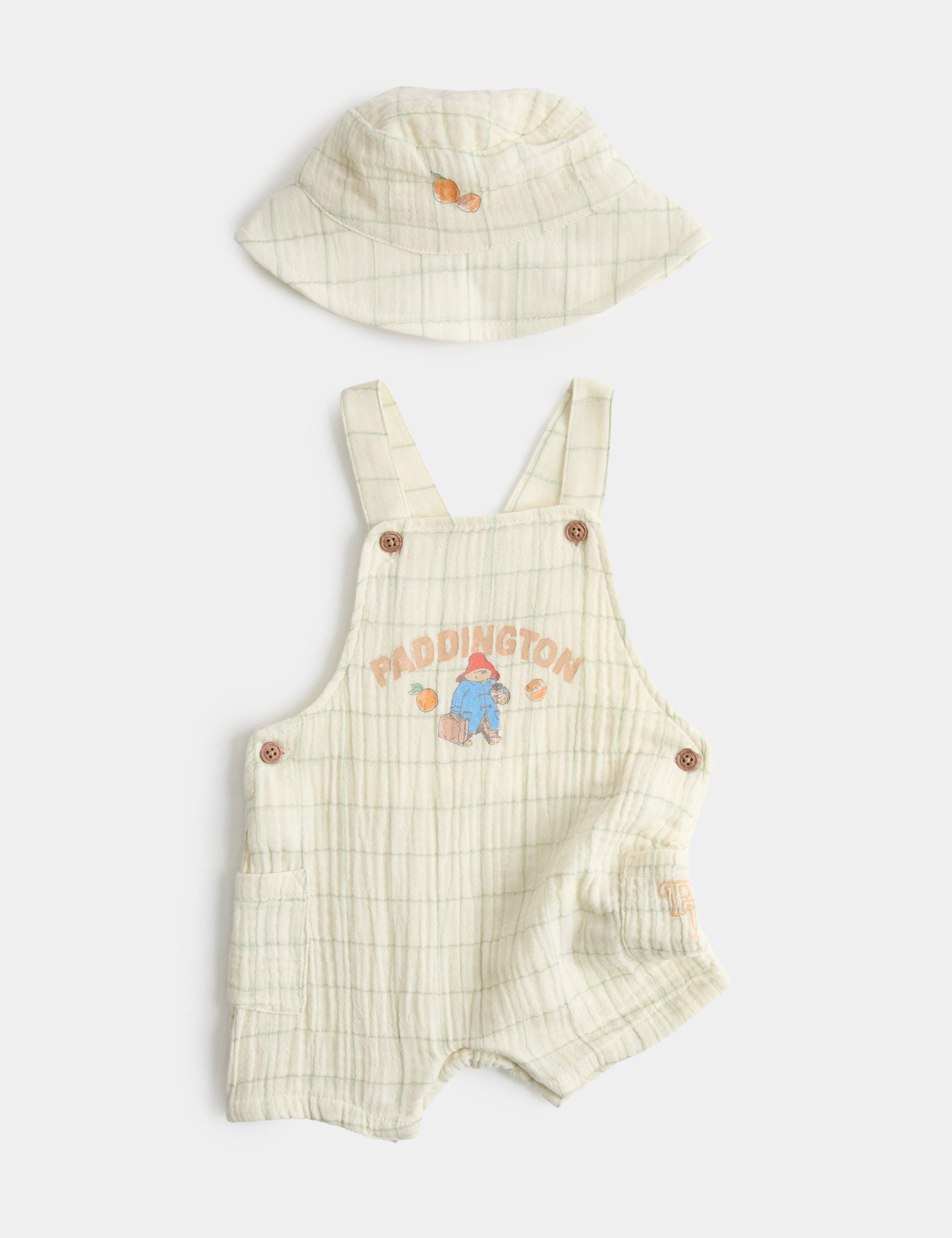 2 Piece Pure Cotton Paddington™ Dungarees with Hat (0-18 Mths)