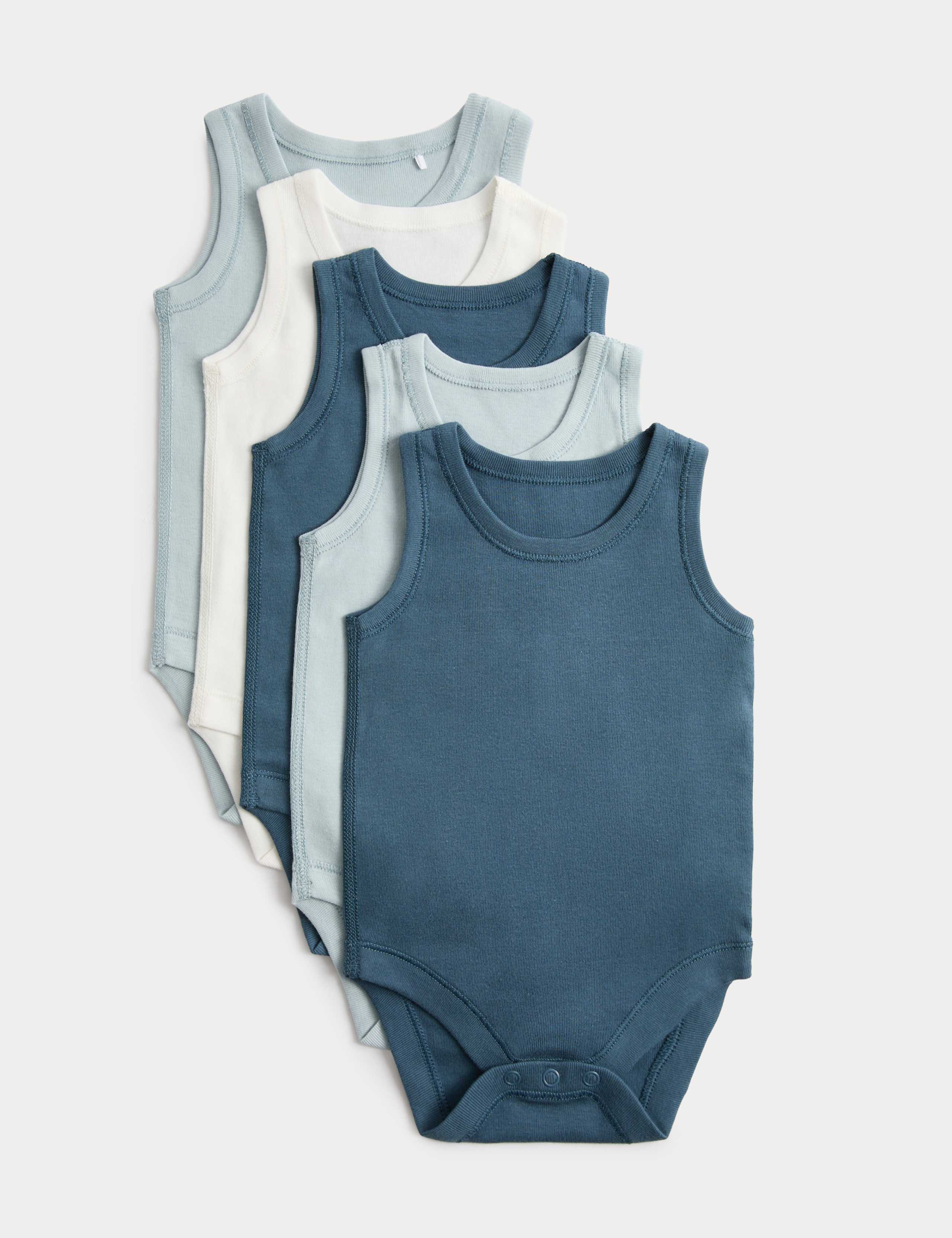 5 Pack Pure Cotton Bodysuits (7lbs - 3 Yrs)