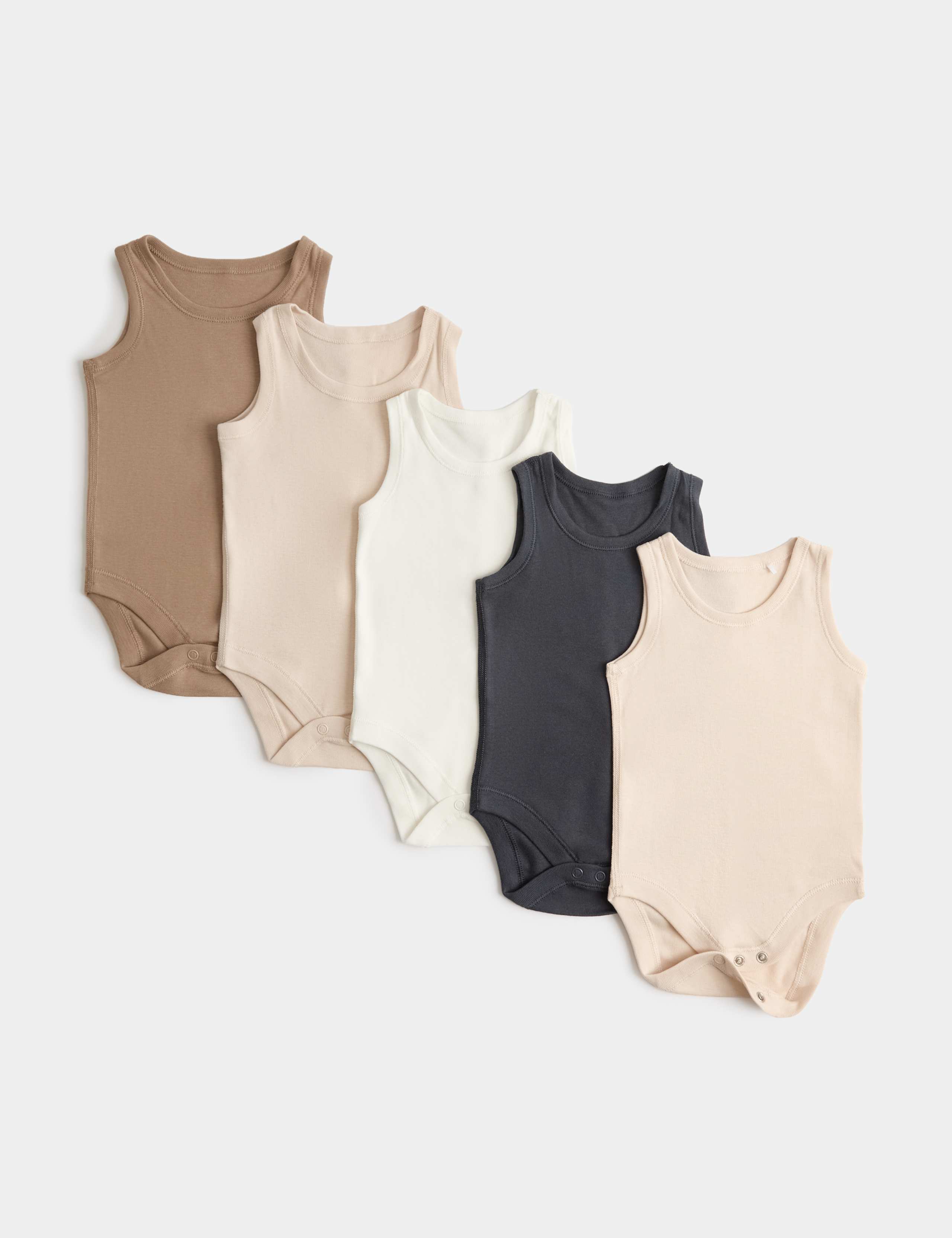 5 Pack Pure Cotton Bodysuits (7lbs - 3 Yrs)