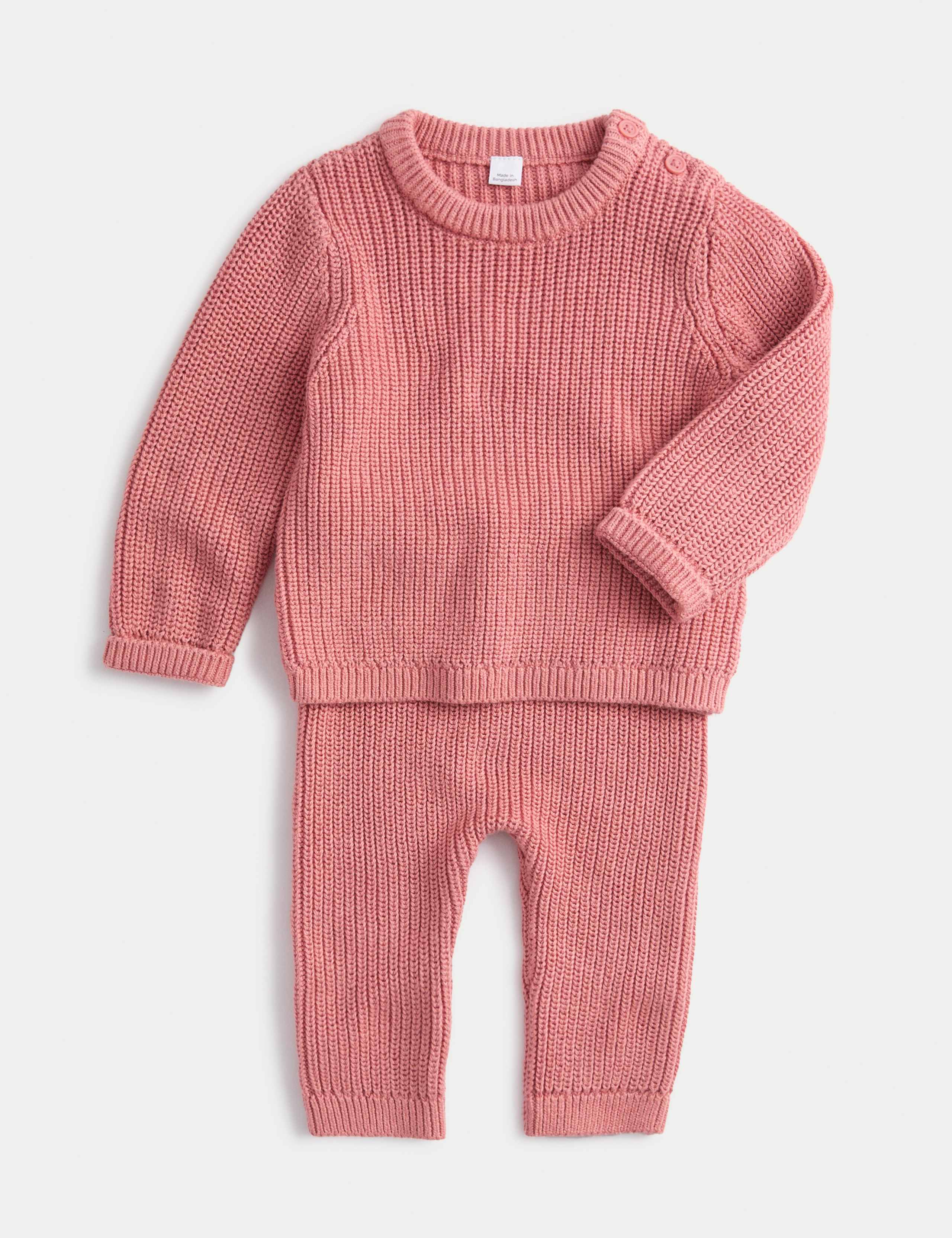 2pc Pure Cotton Striped Knitted Outfit (0-2 Yrs)