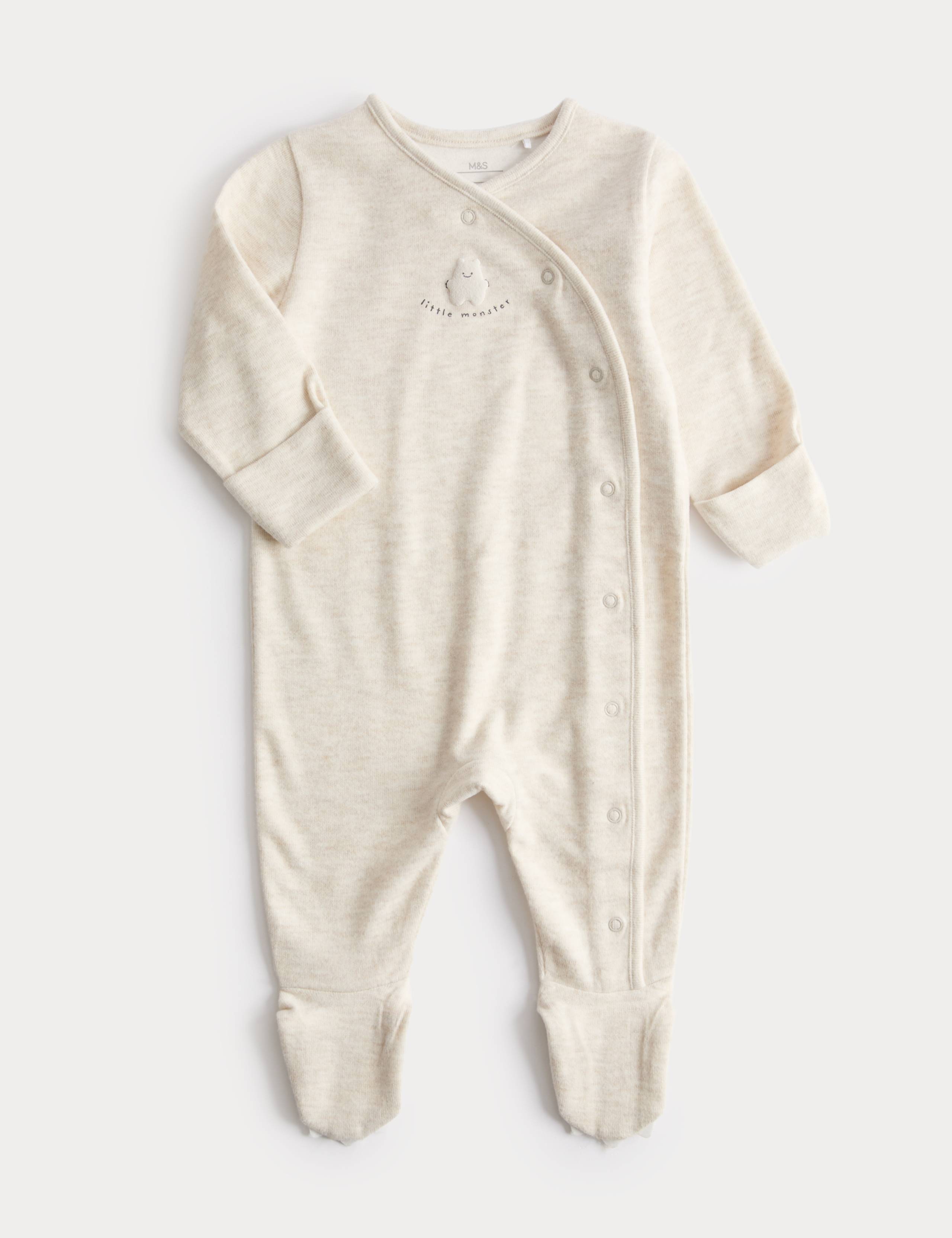 Little Monster' Slogan Sleepsuit (Newborn-1 Year)