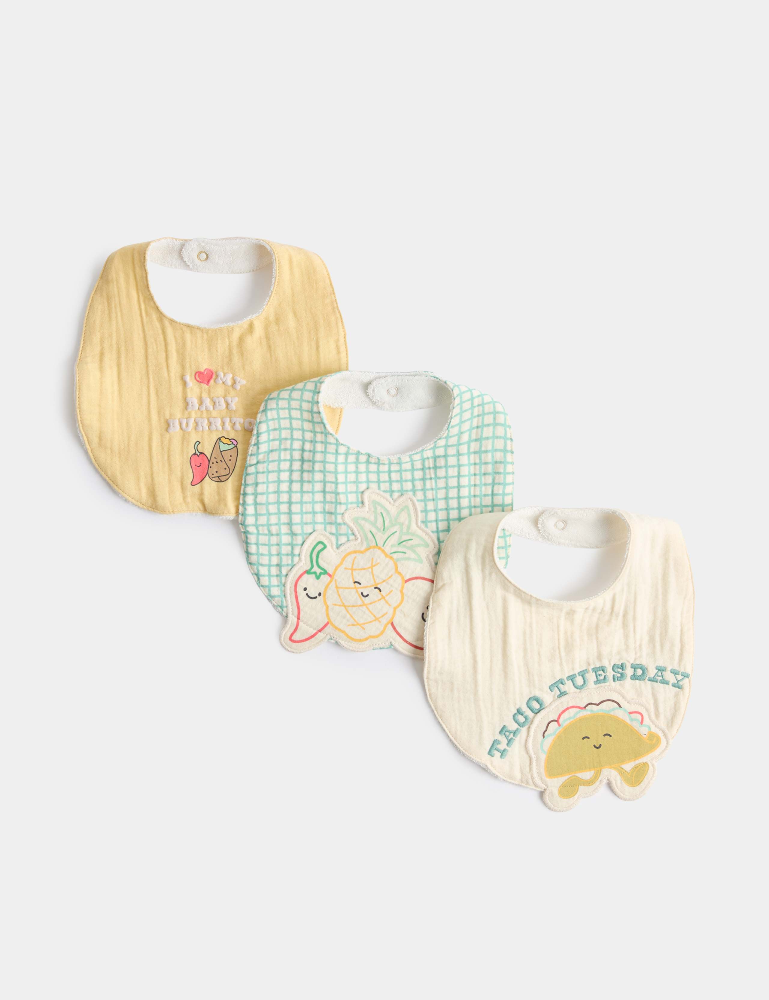 3 Pack Taco Time Dribble Bibs