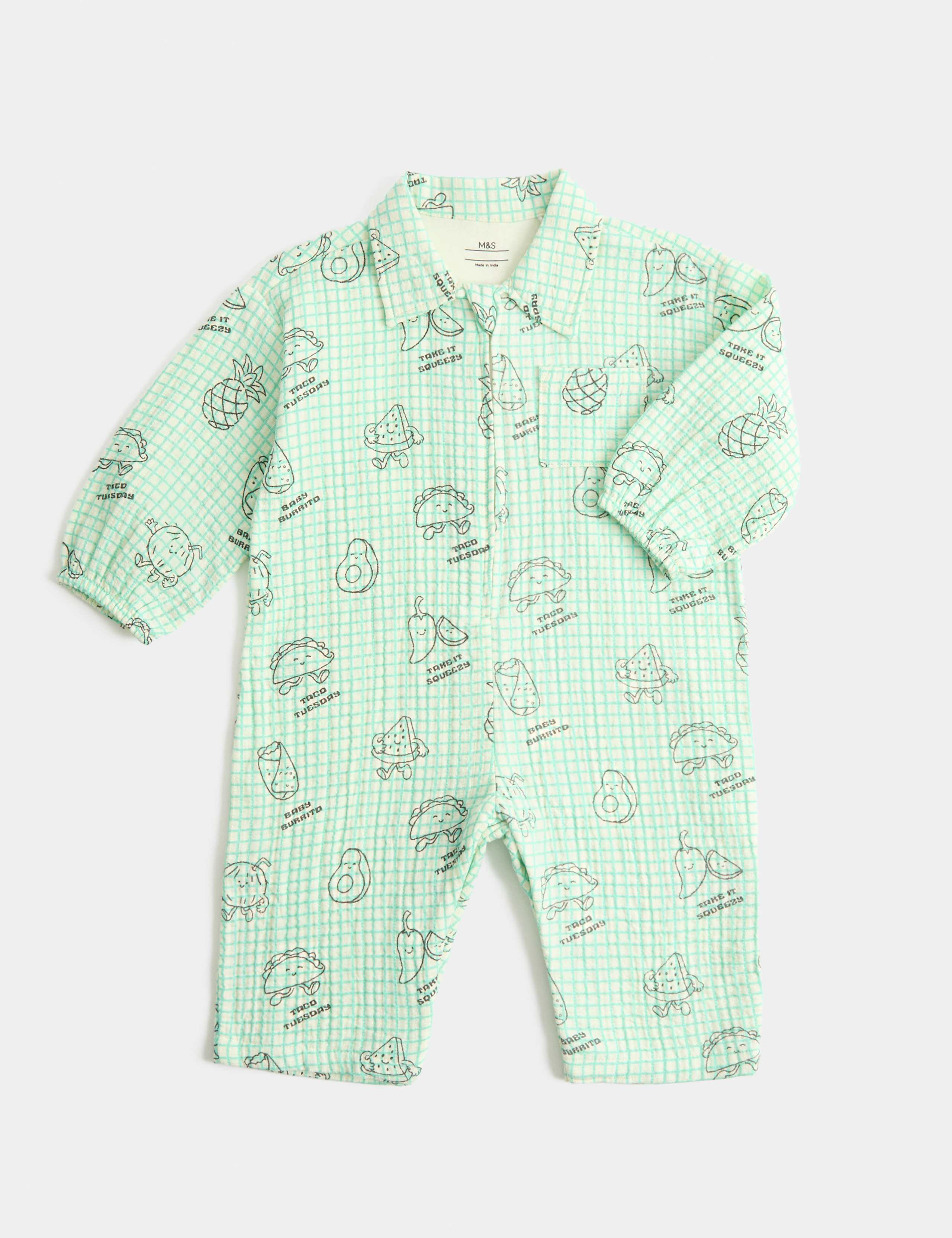 Woven Check Taco Time All in One (0-24 Mths)