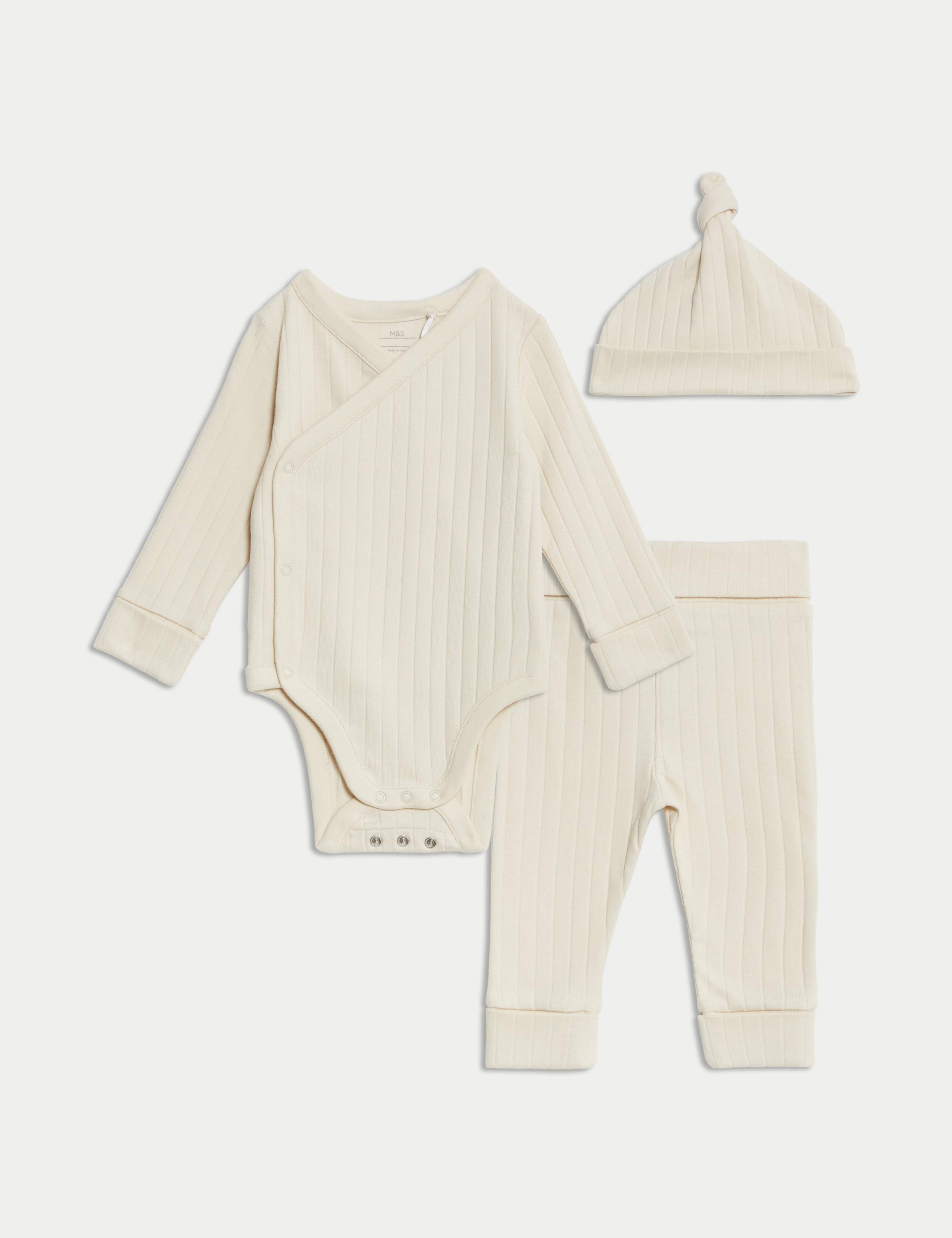 3pc Cotton Rich Bodysuit & Hat Outfit (7lbs - 12 Mths)