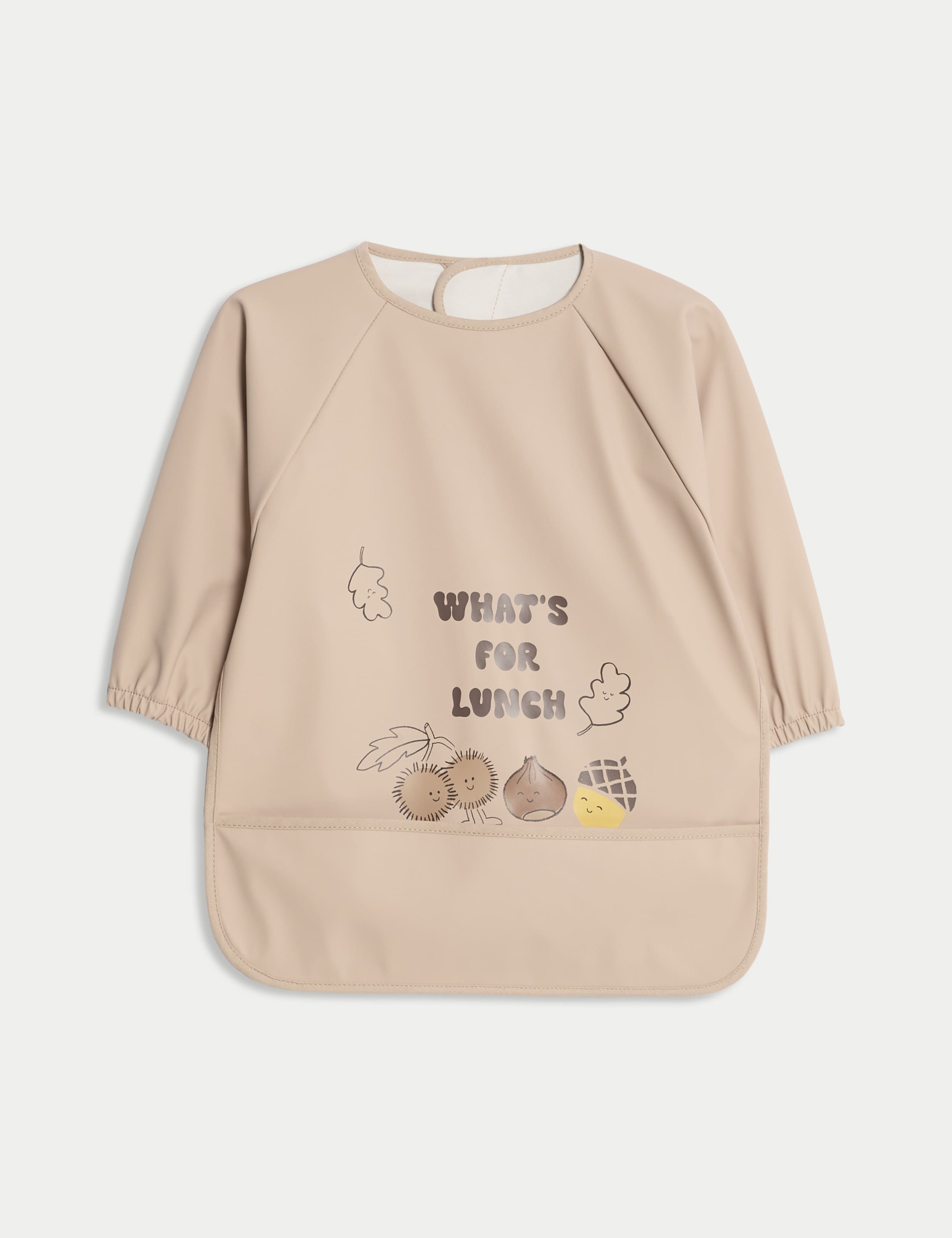 Long Sleeved Acorn Print Feeding Bib (6 Mths - 3 Yrs)