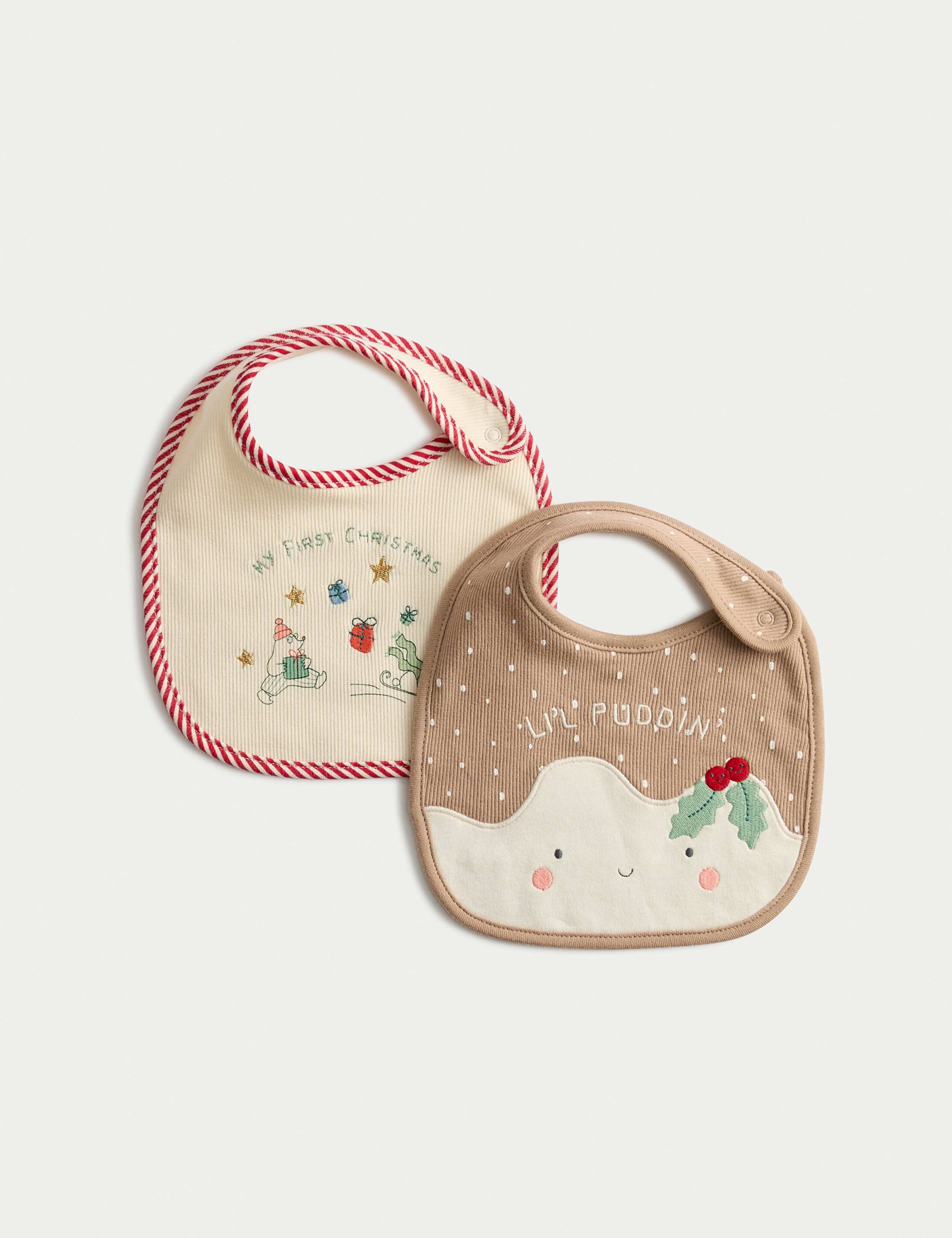 2pk Cotton Rich Christmas Dribble Bibs