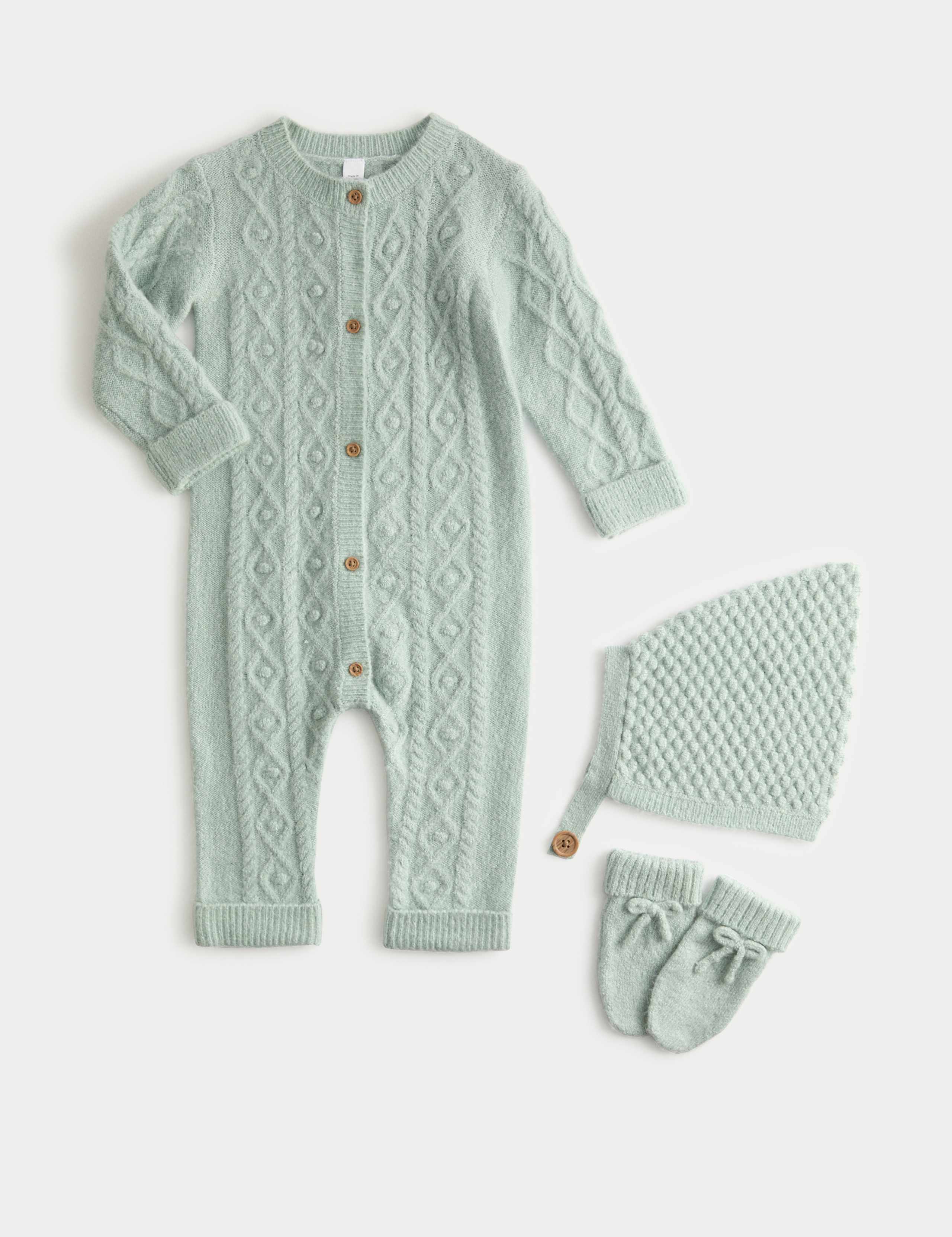 Knitted All In One with Booties (7lbs-12 Mths)