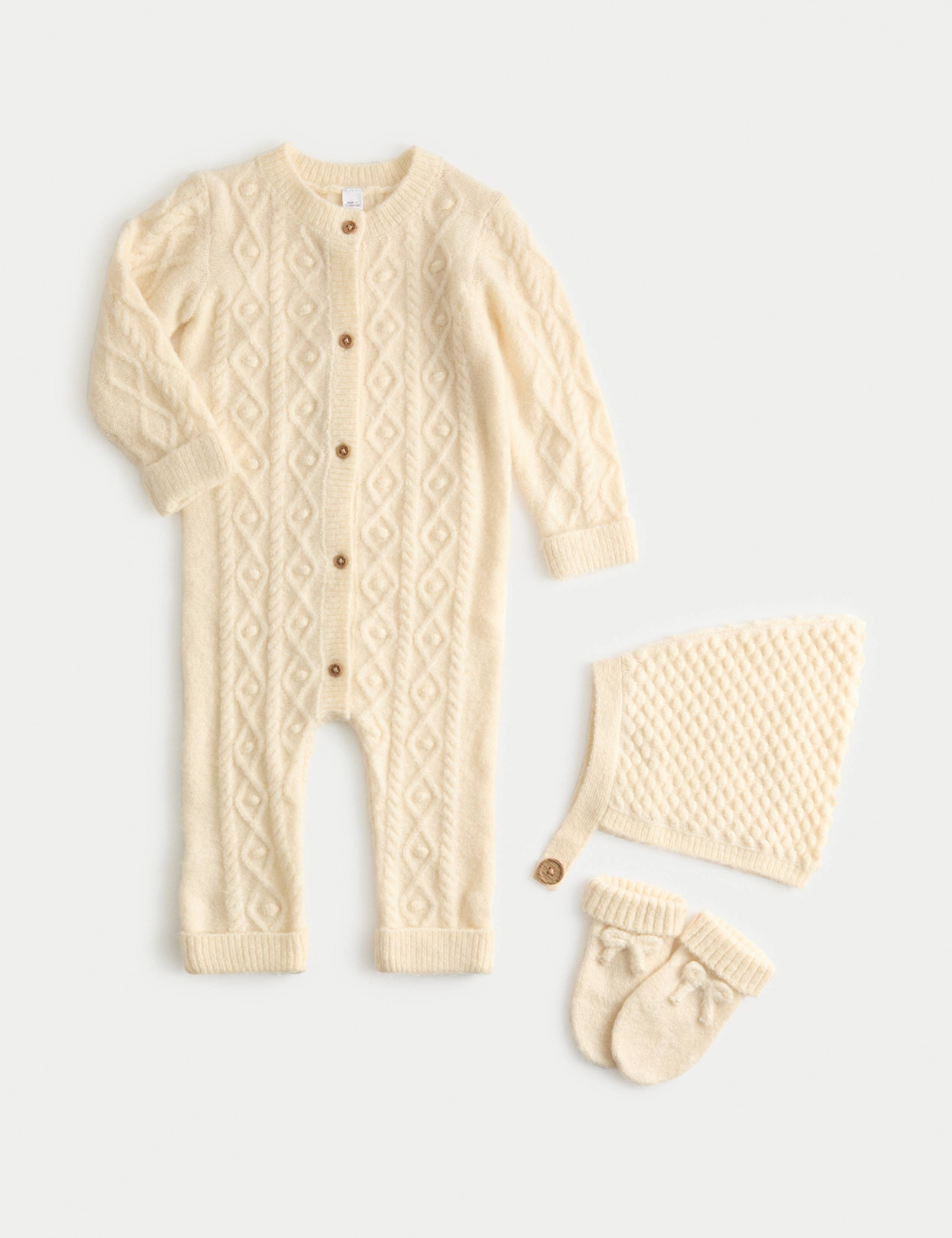 Knitted All In One with Booties (7lbs-12 Mths)