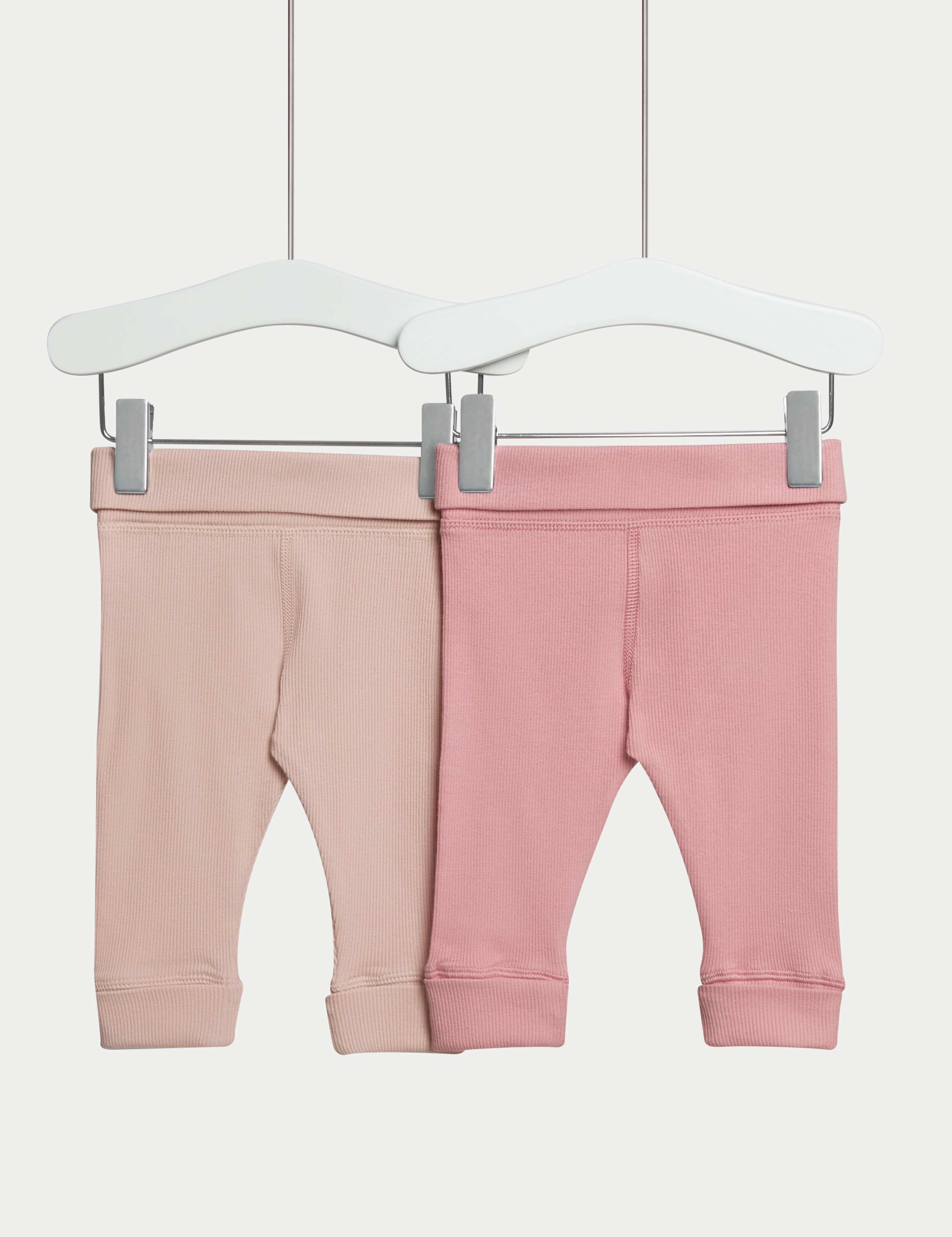 2pk Cotton Rich Waffle Leggings (6½lbs-3 Yrs)