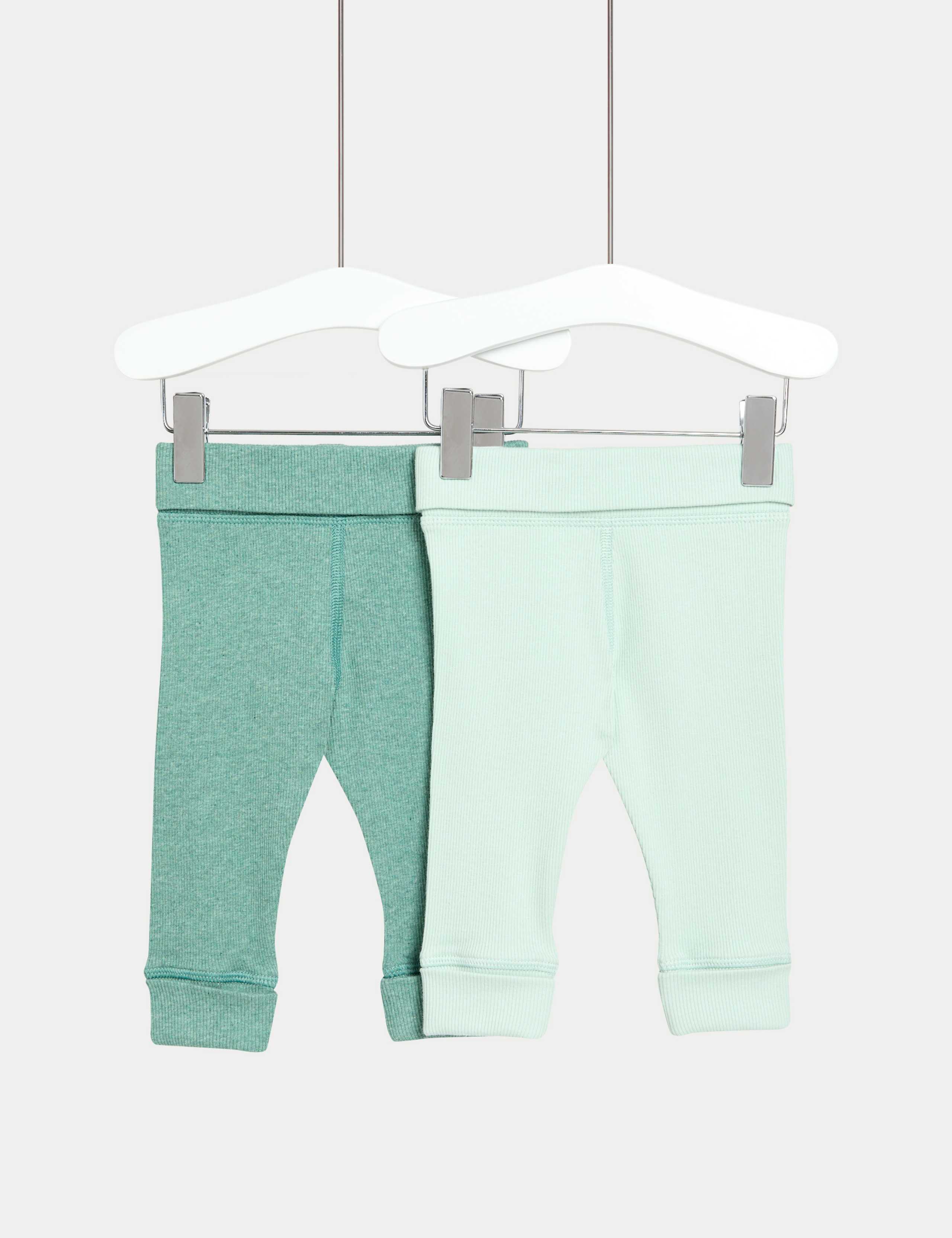 2pk Cotton Rich Waffle Leggings (6½lbs-3 Yrs)