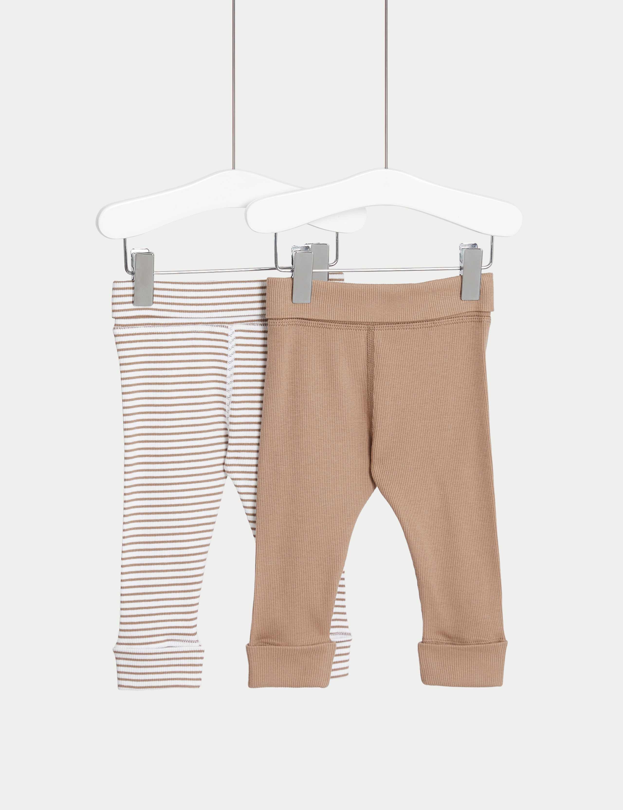 2pk Cotton Rich Waffle Leggings (6½lbs-3 Yrs)