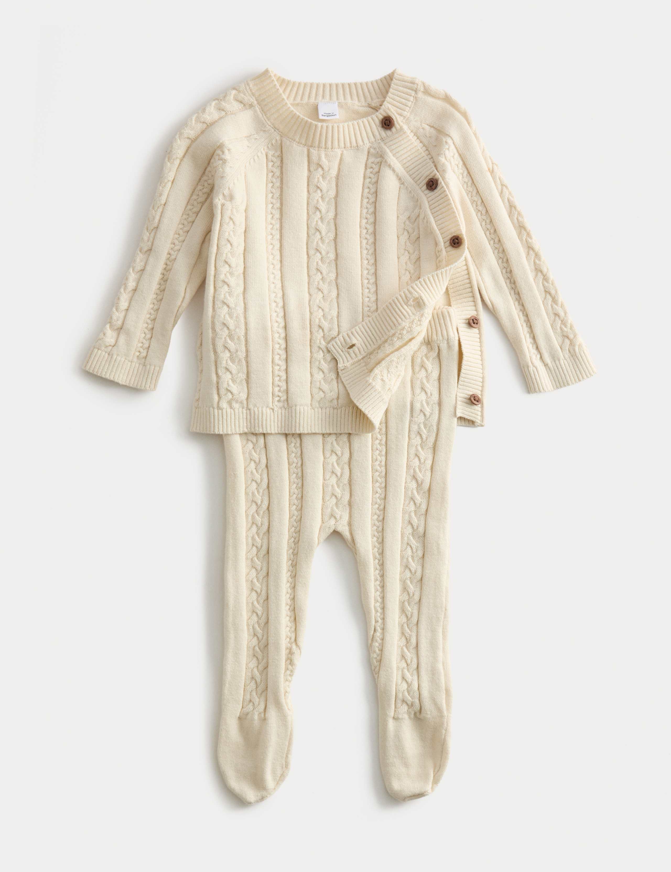 2pc Pure Cotton Knitted Crawler Outfit (0-12 Mths)