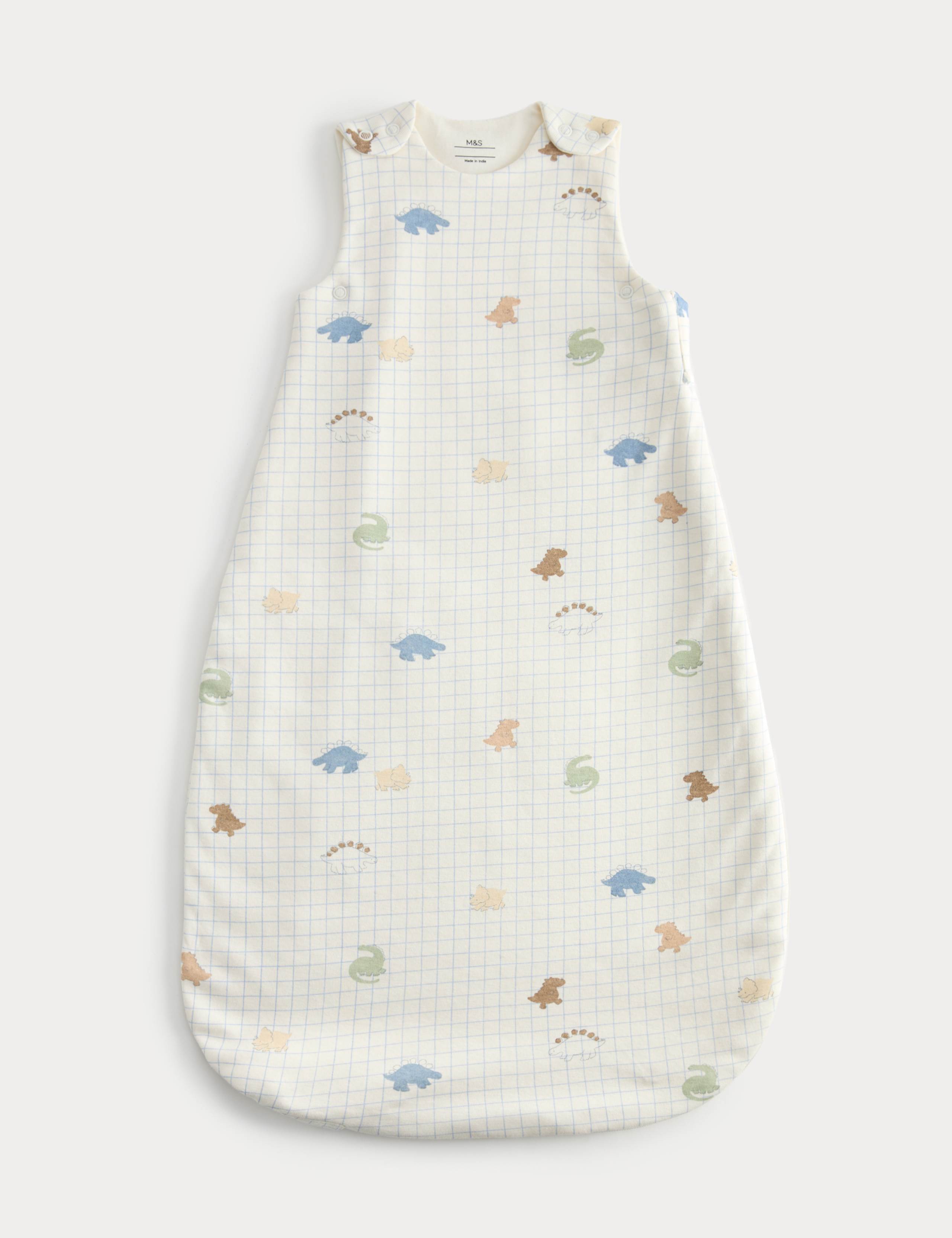 Pure Cotton Dinosaur 1.5 Tog Sleeping Bag (0-3 Yrs)