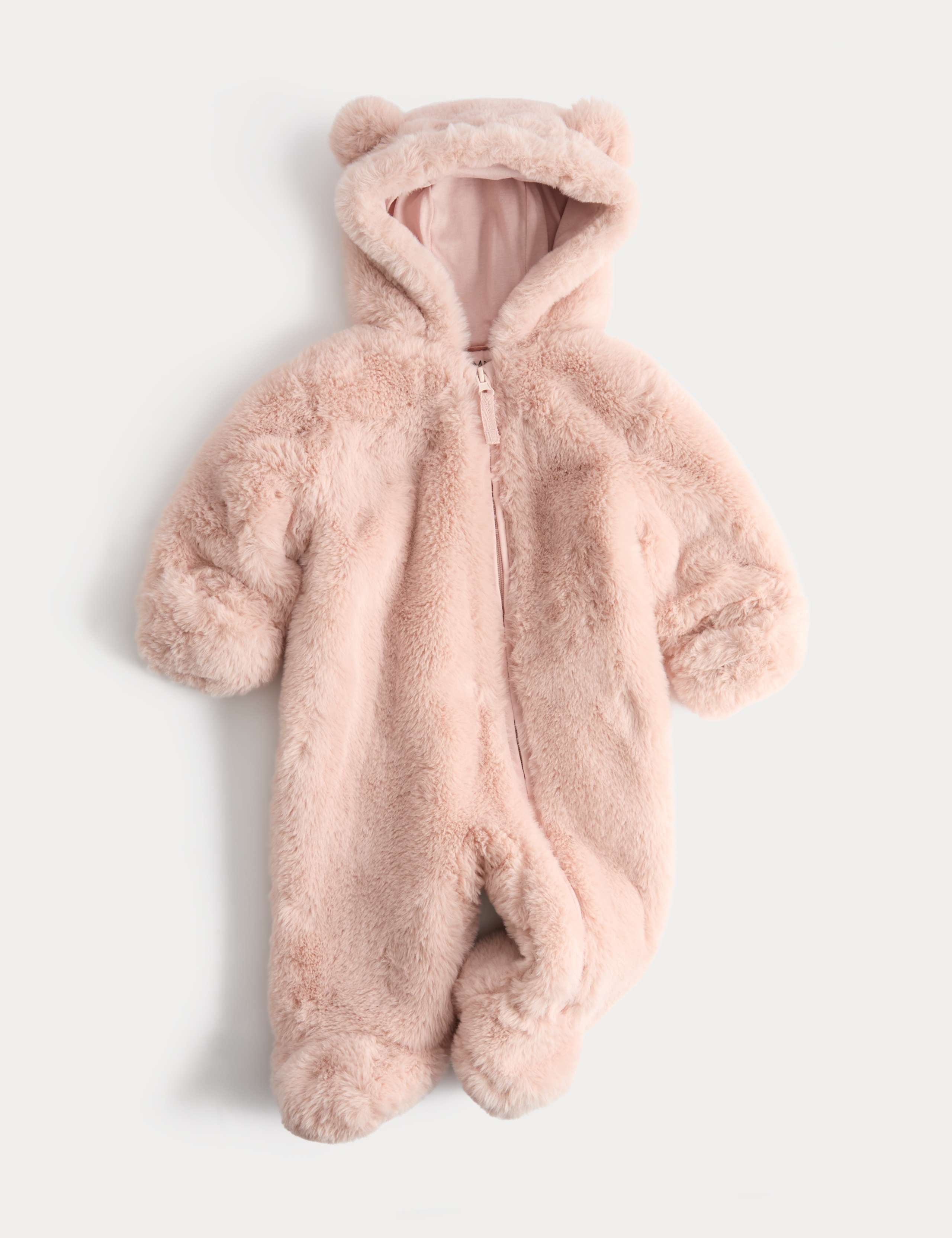Faux Fur Hooded Pramsuit (0-12 Mths)