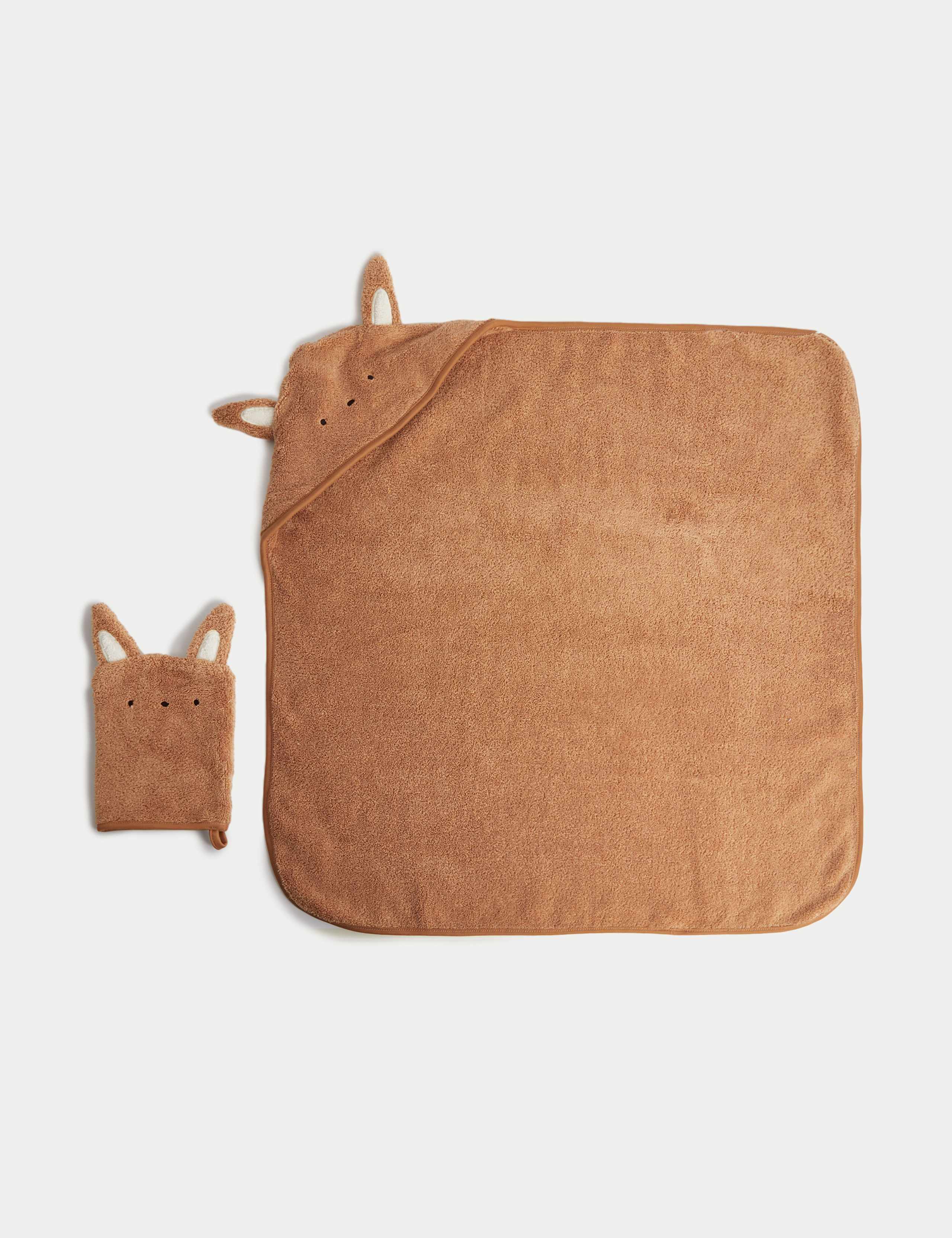 Pure Cotton Animal Hooded Towel and Mitt Set