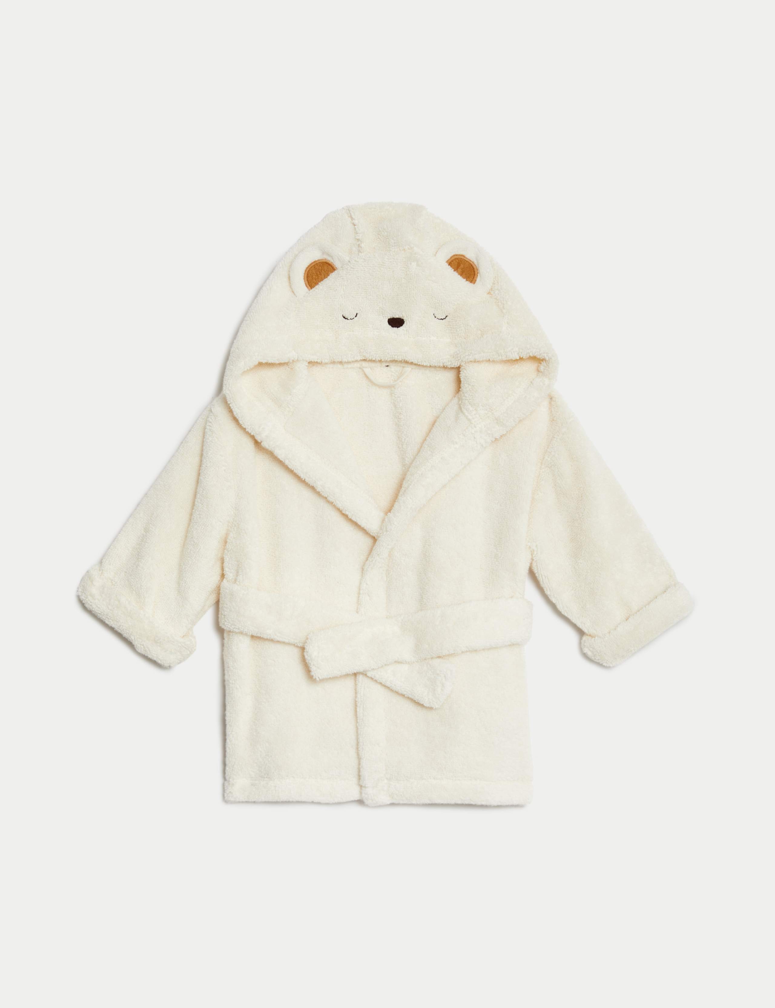 Pure Cotton Towelling Hooded Robe (0-3 Yrs)