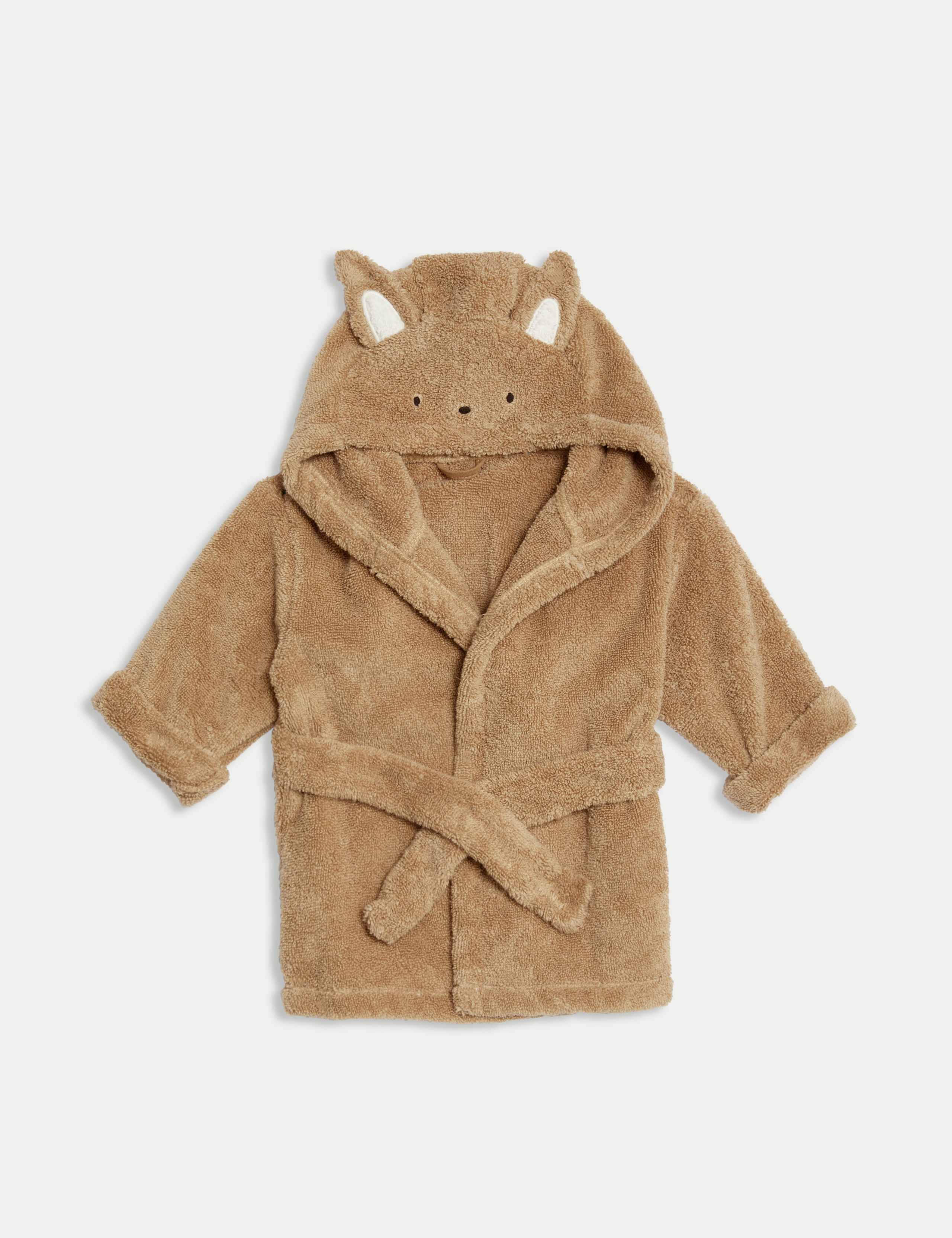Pure Cotton Towelling Hooded Robe (0-3 Yrs)