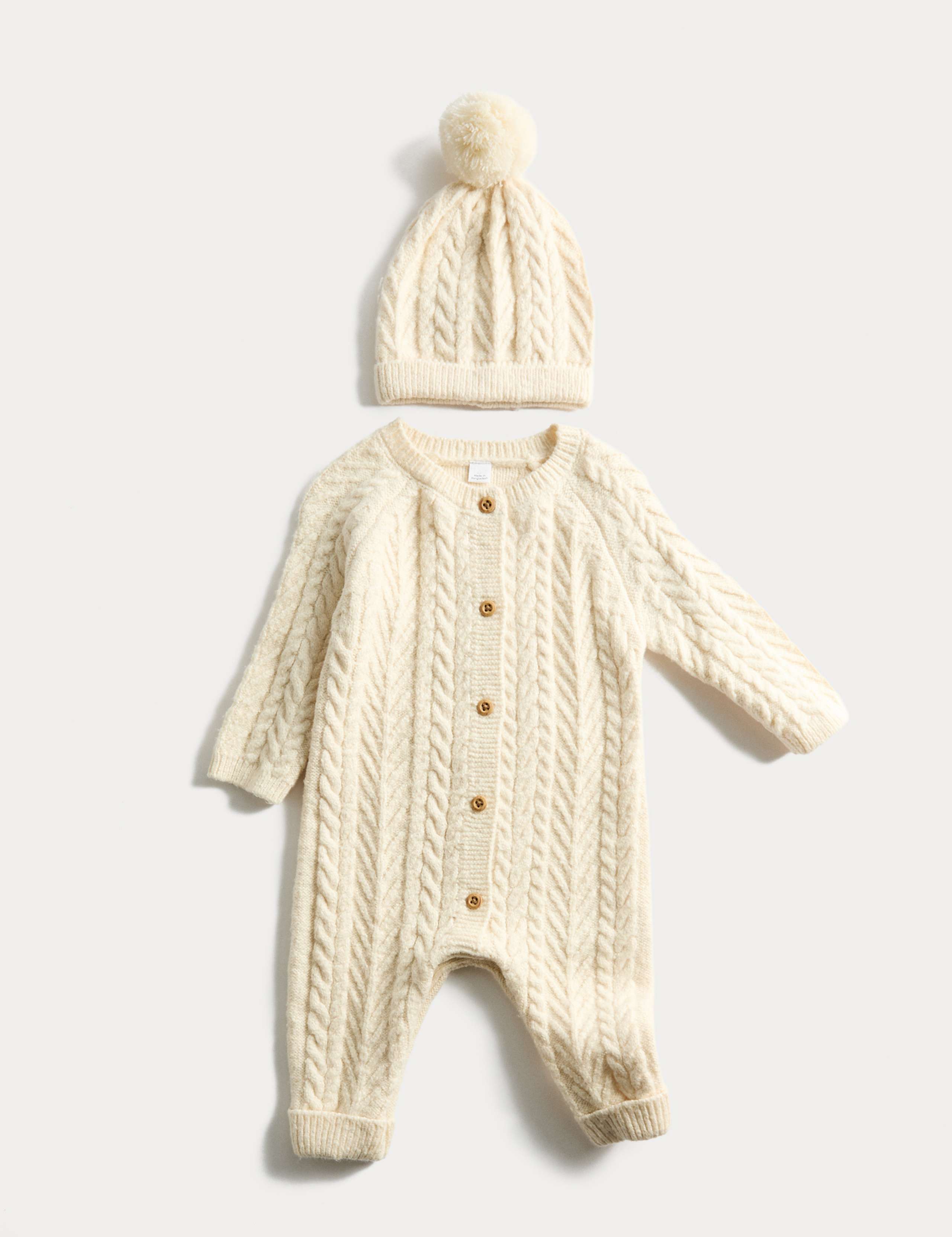 2pc Cable Knitted Outfit with Hat (7lbs - 1 Yrs)