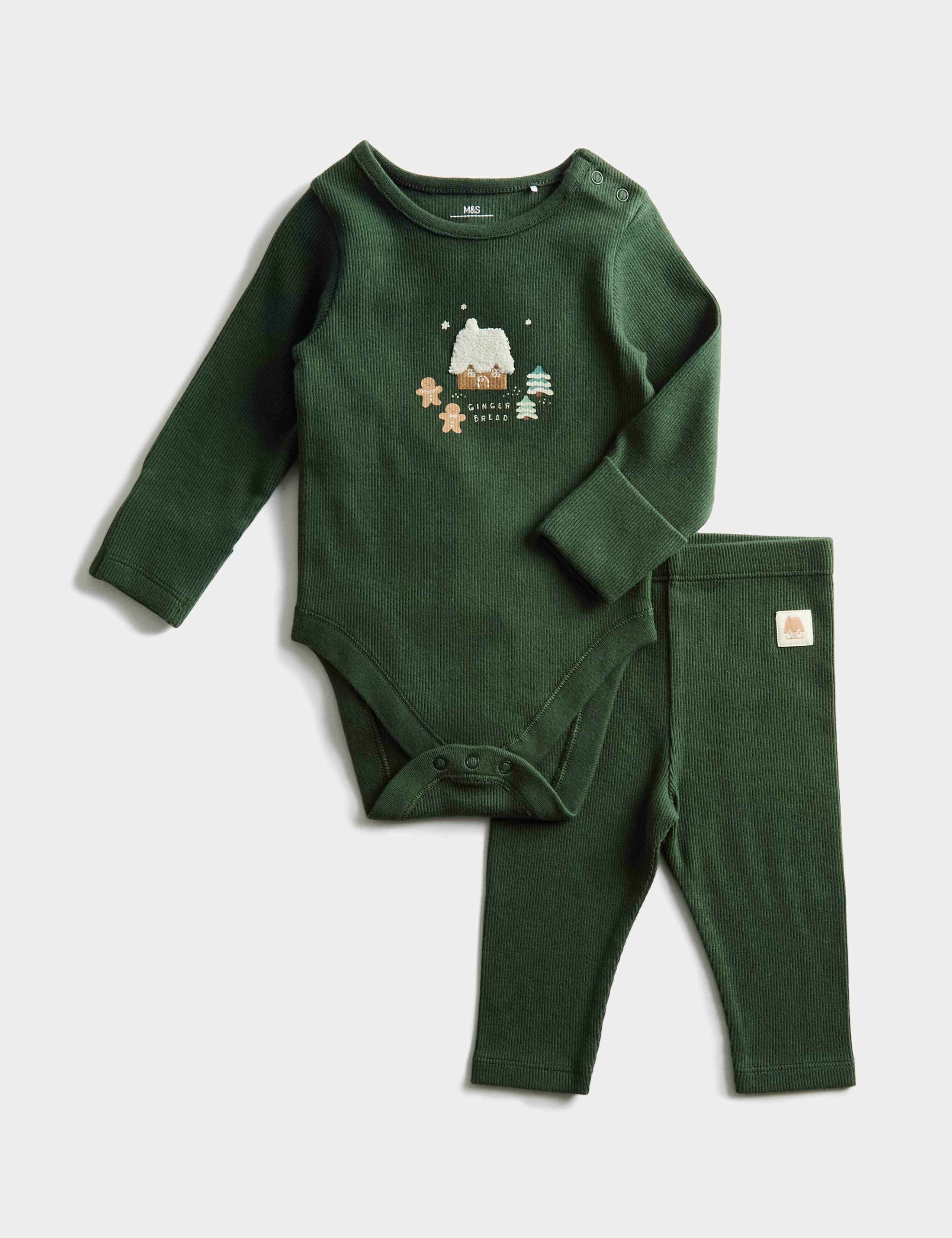 2pc Gingerbread Bodysuit Outfit (7lbs - 1 Yrs)