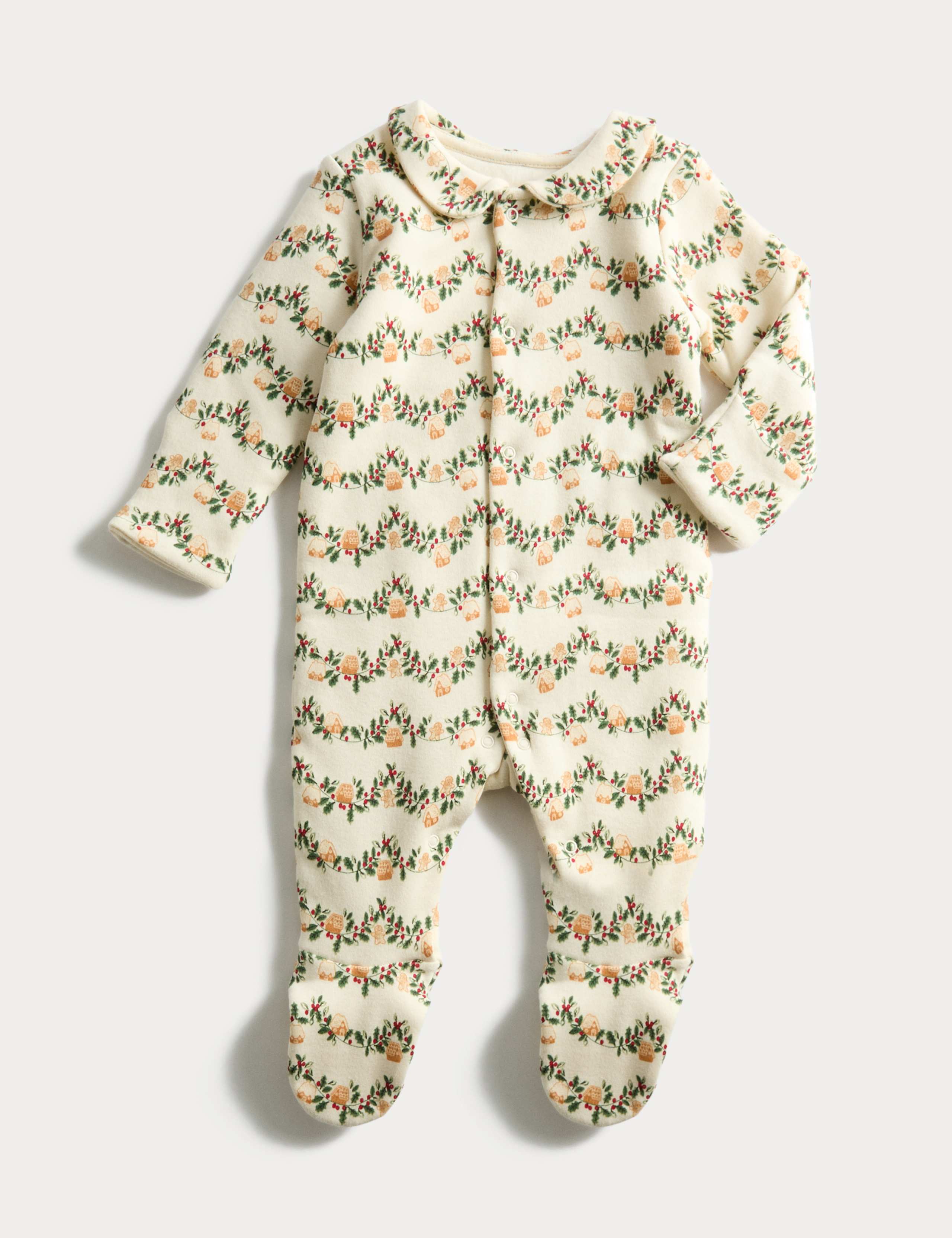 Pure Cotton Gingerbread Quilted Sleepsuit (0-12 Mths)
