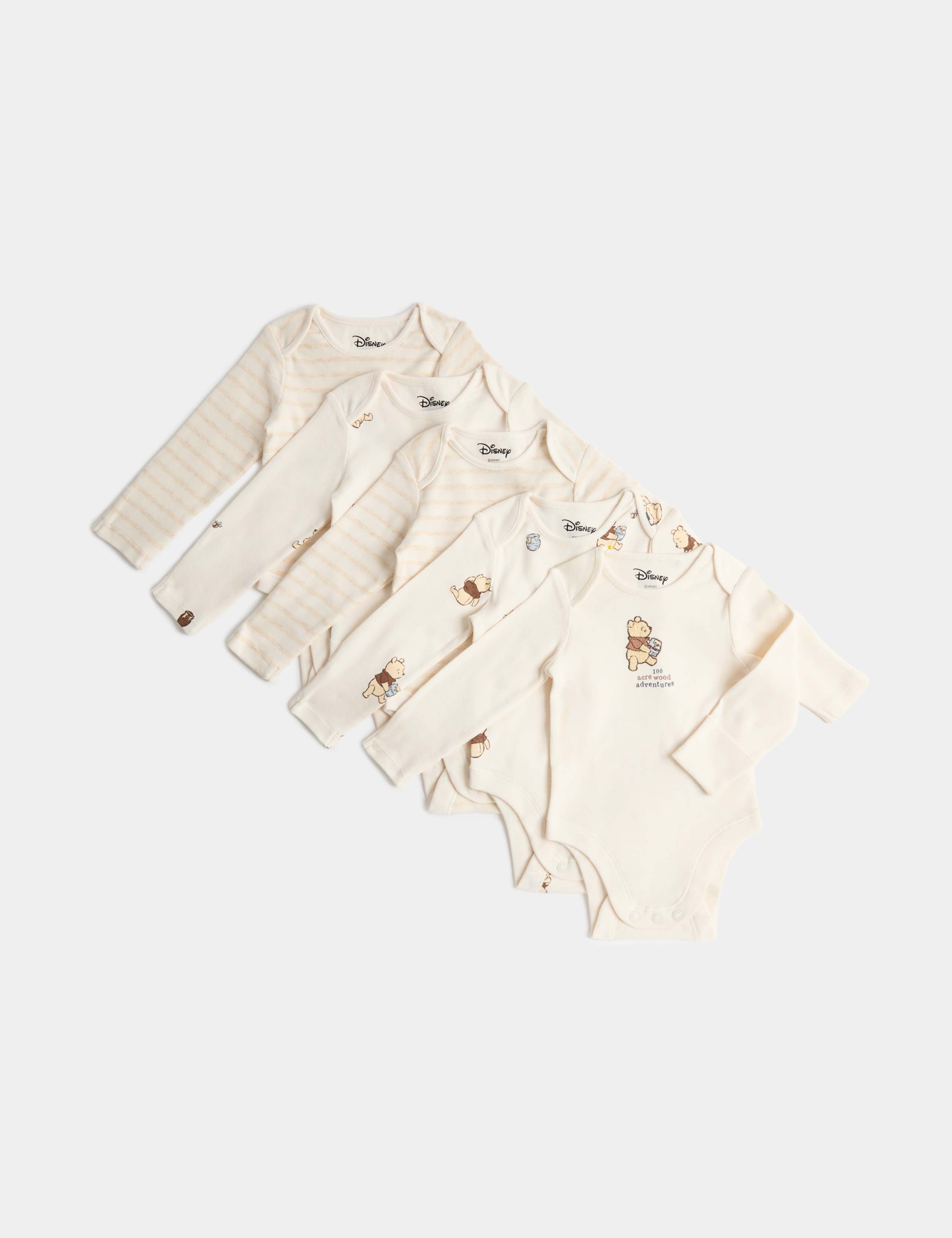 5 Pack Pure Cotton Winnie the Pooh™ Bodysuits (0-24 Mths)