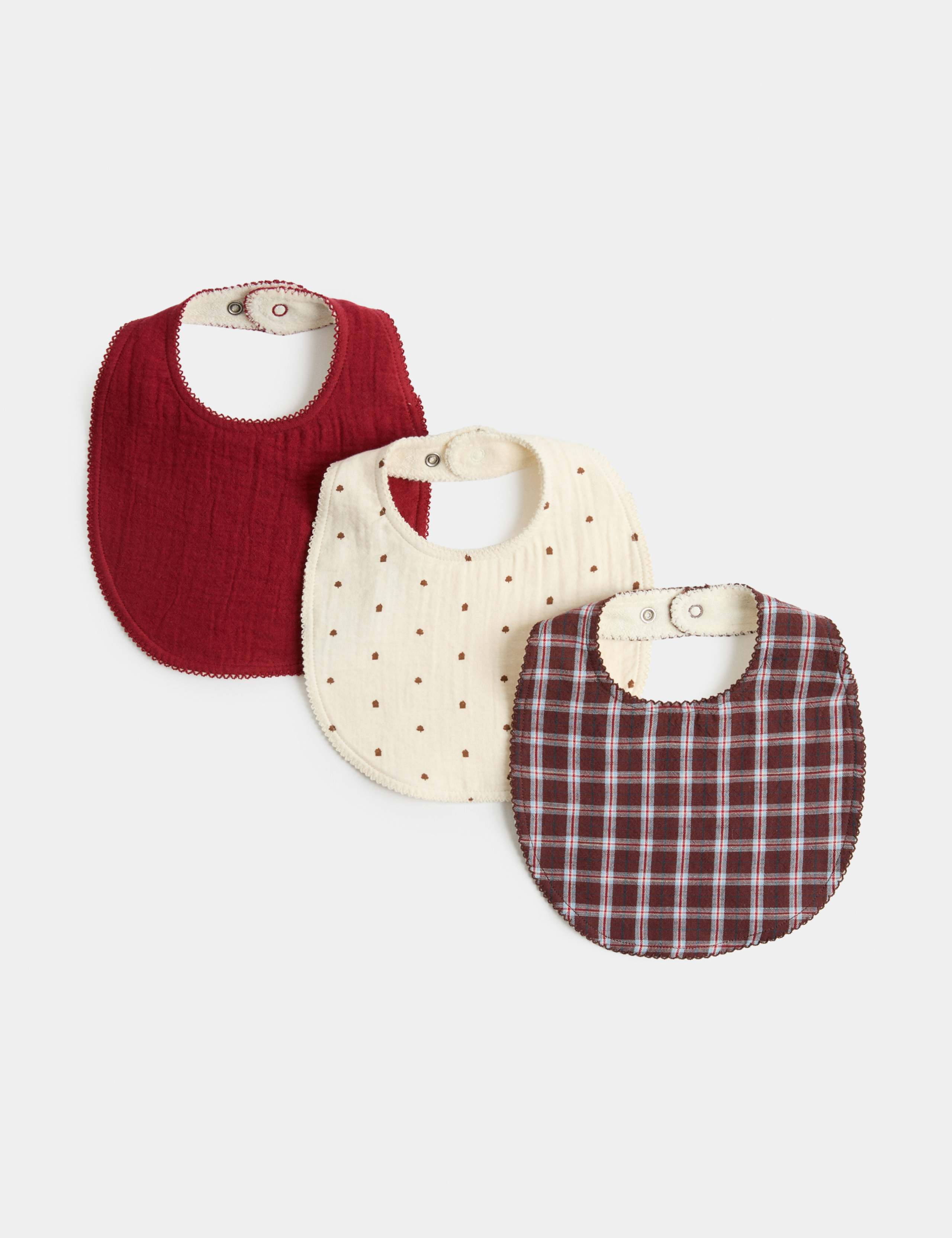 3 Pack Pure Cotton Dribble Bibs (Newborn)