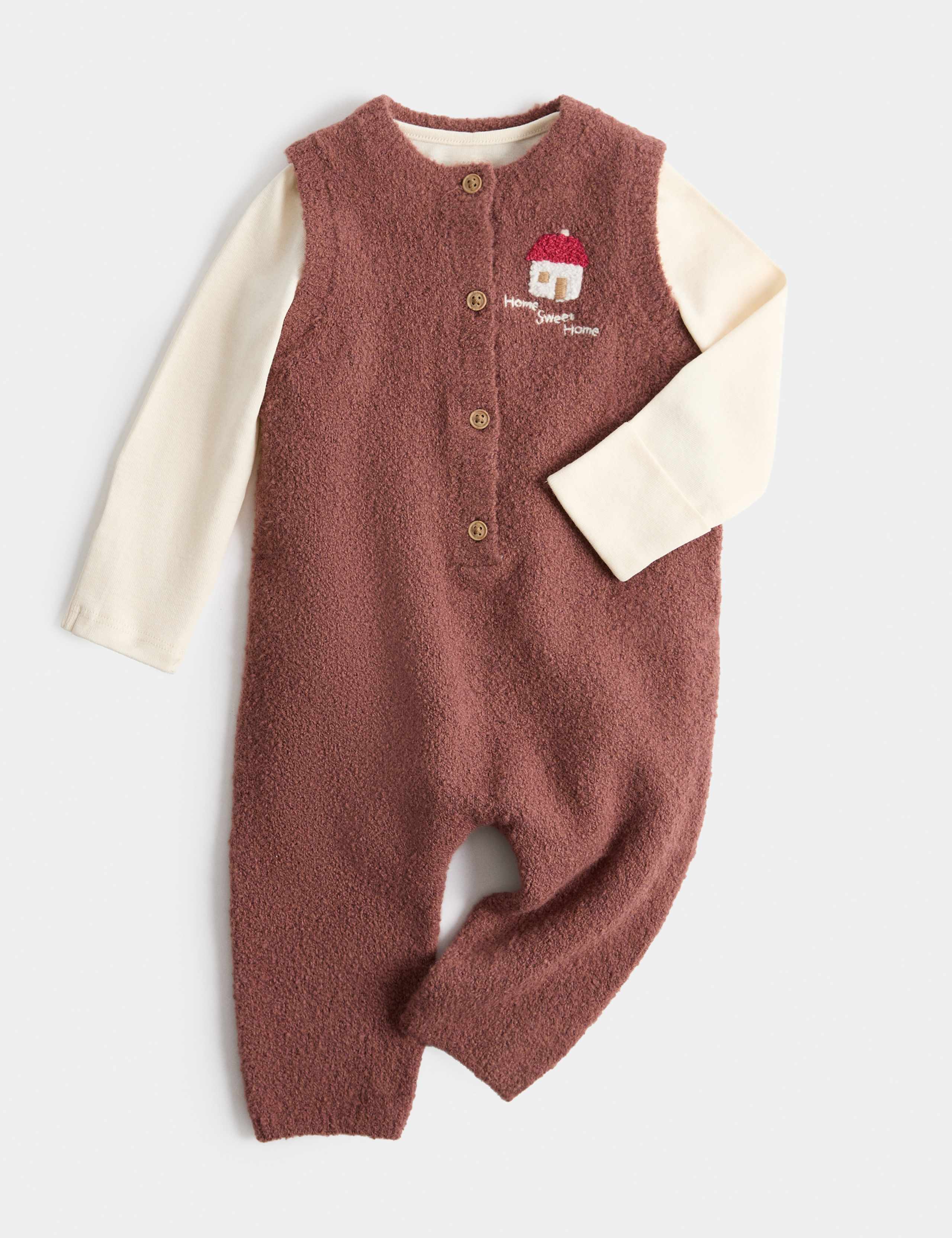 Knitted Dungaree Outfit (0-12 Mths)