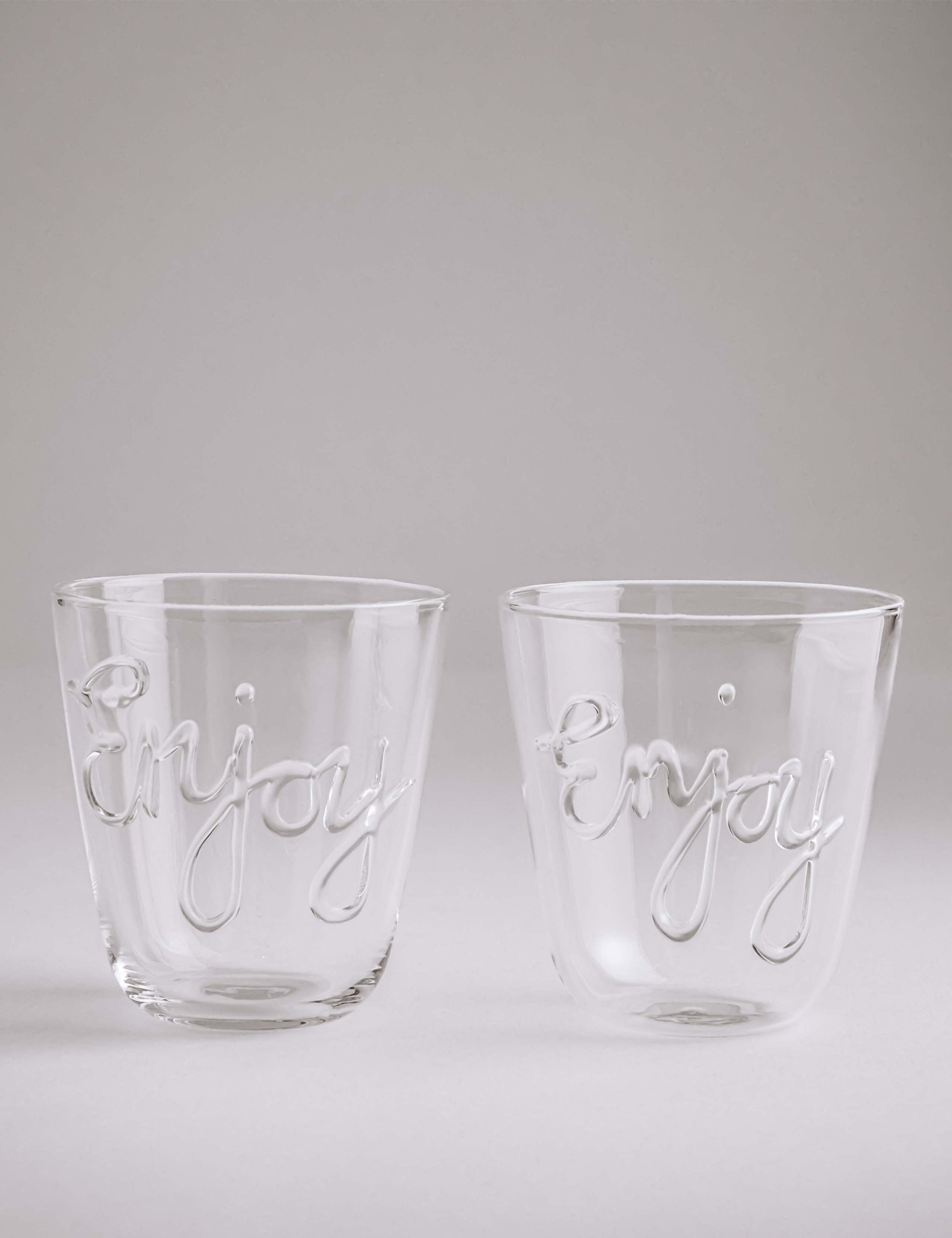 Set of 2 Enjoy Slogan Tumblers
