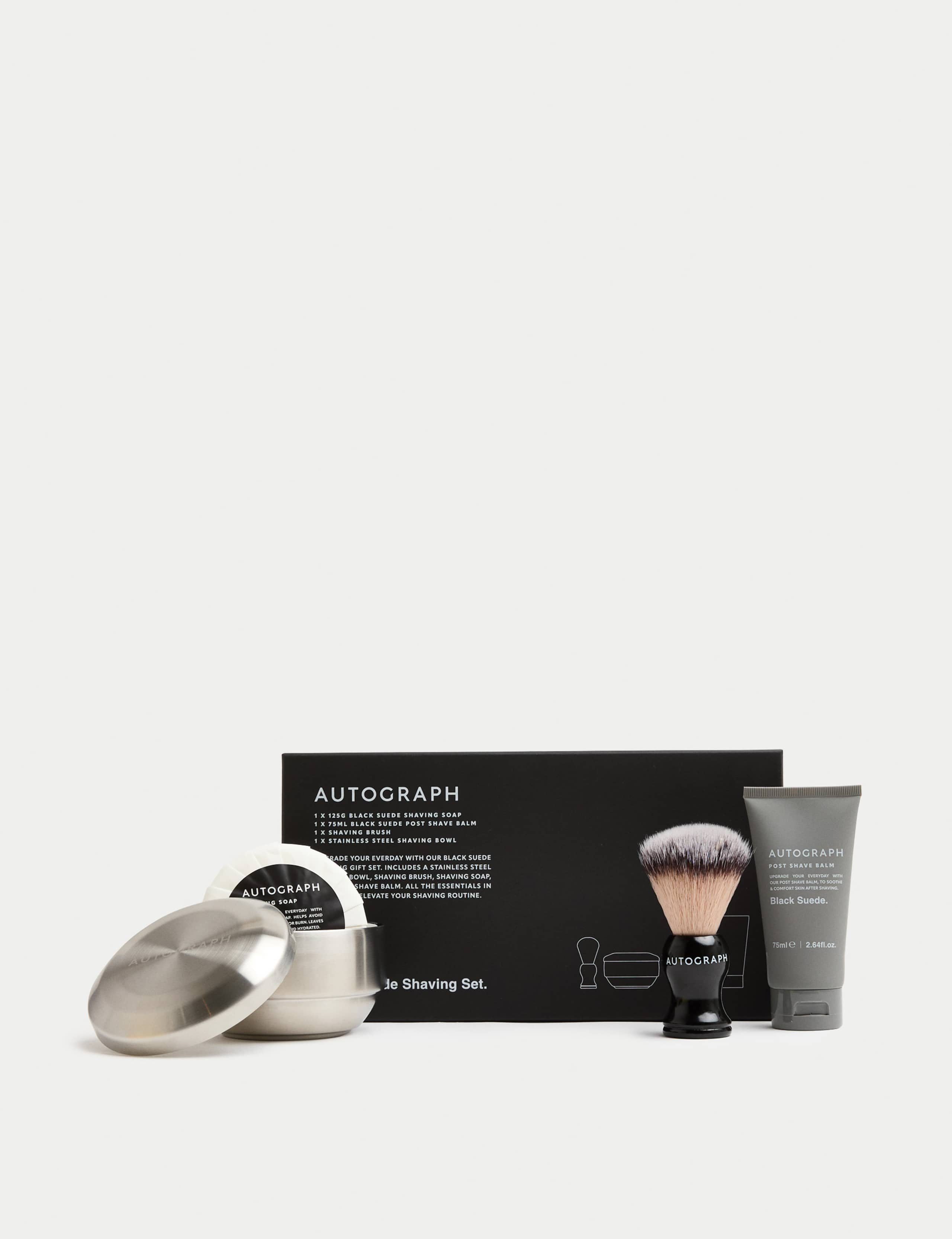 Black Suede Shaving Set