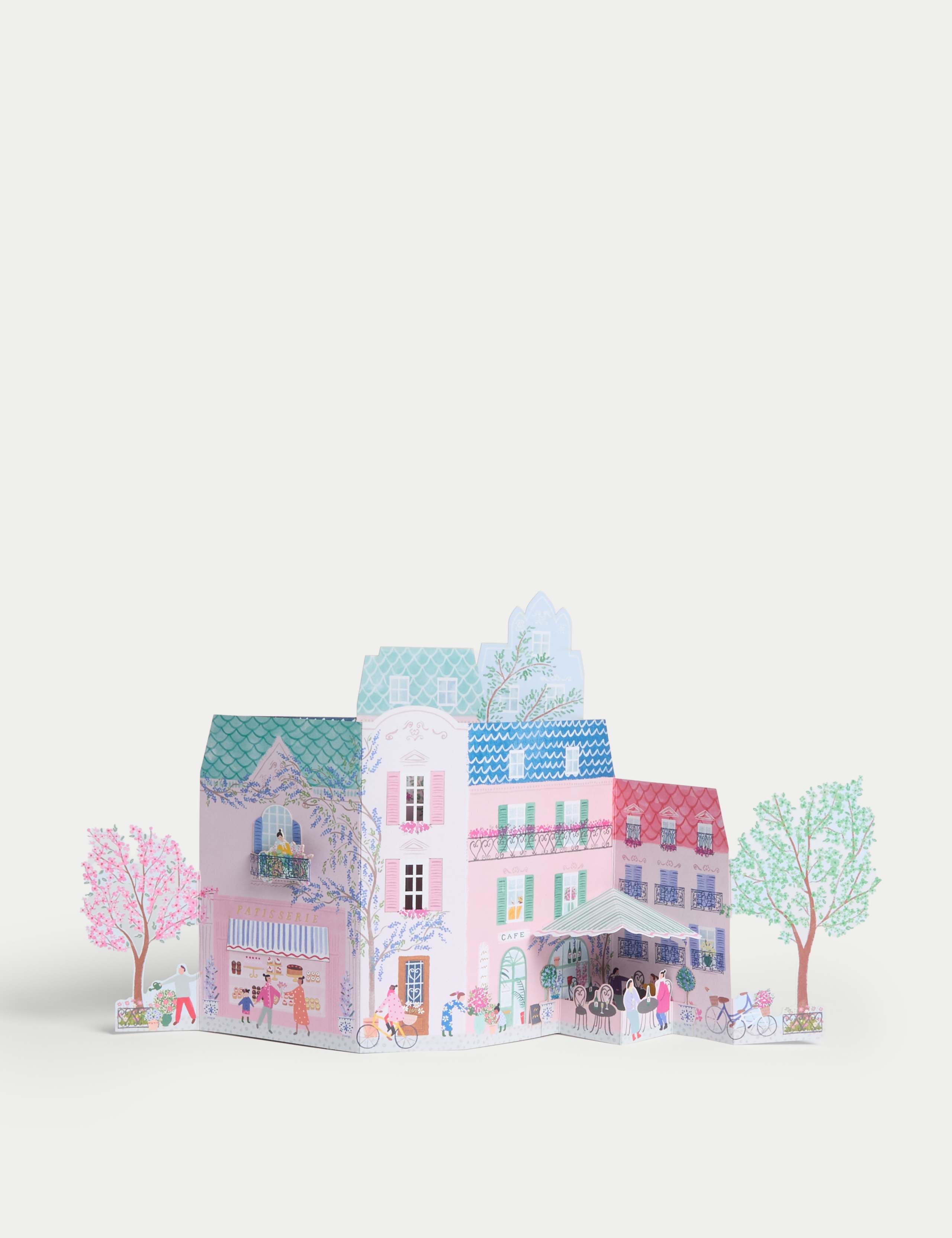 3D Pop Up Mother's Day Card - French Scene Design