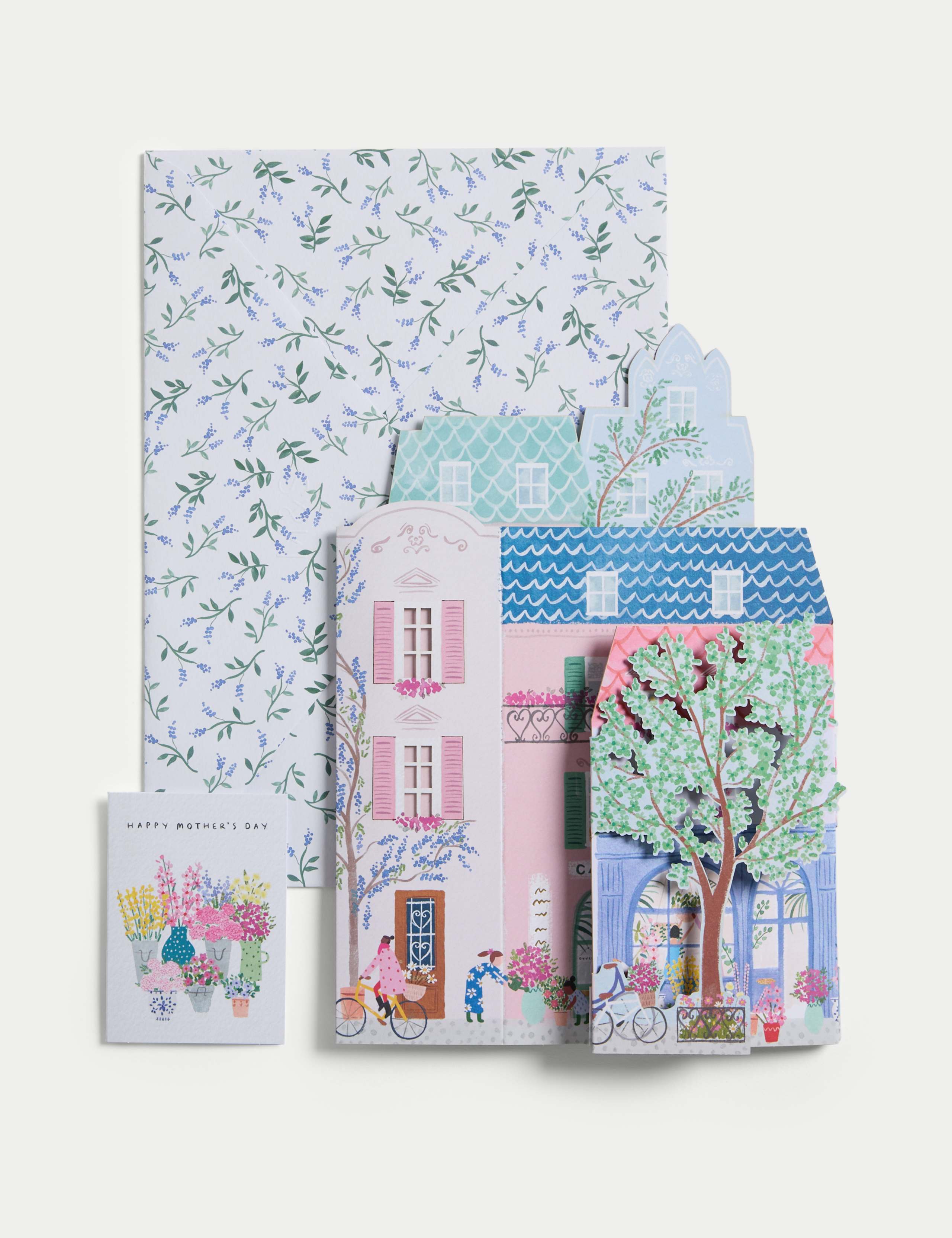 3D Pop Up Mother's Day Card - French Scene Design