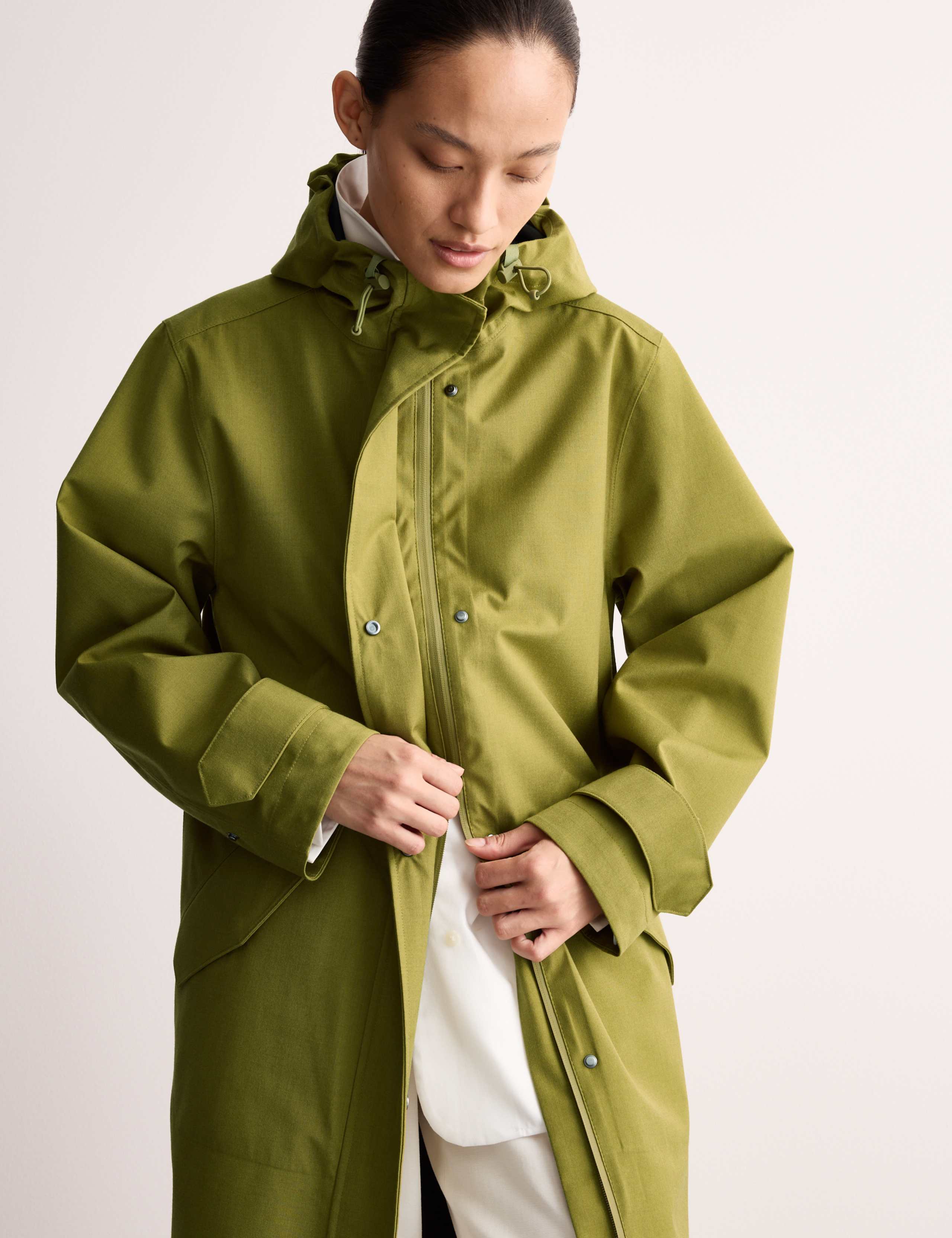 Waterproof Twill Hooded Raincoat