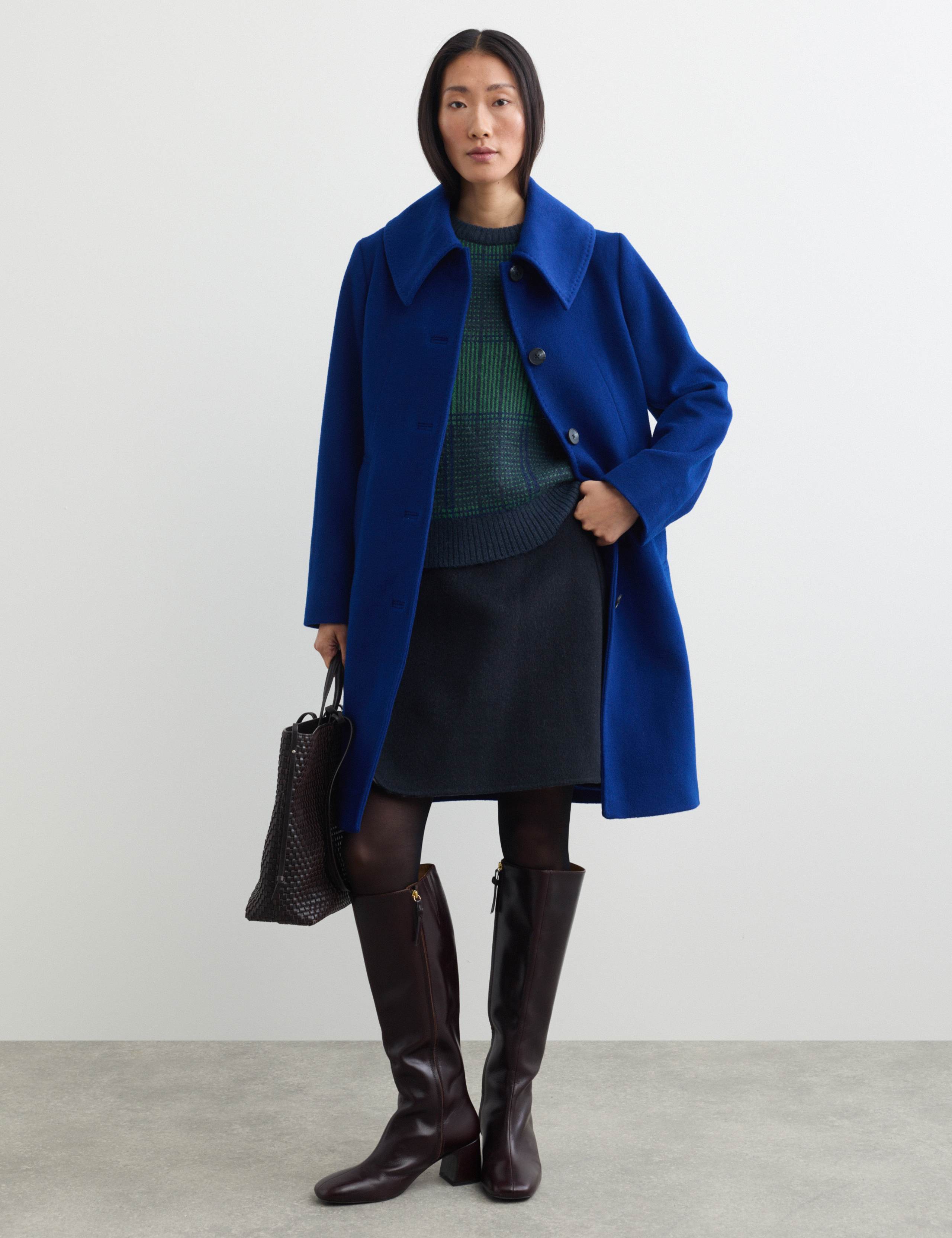 Pure Wool Collared Short Coat