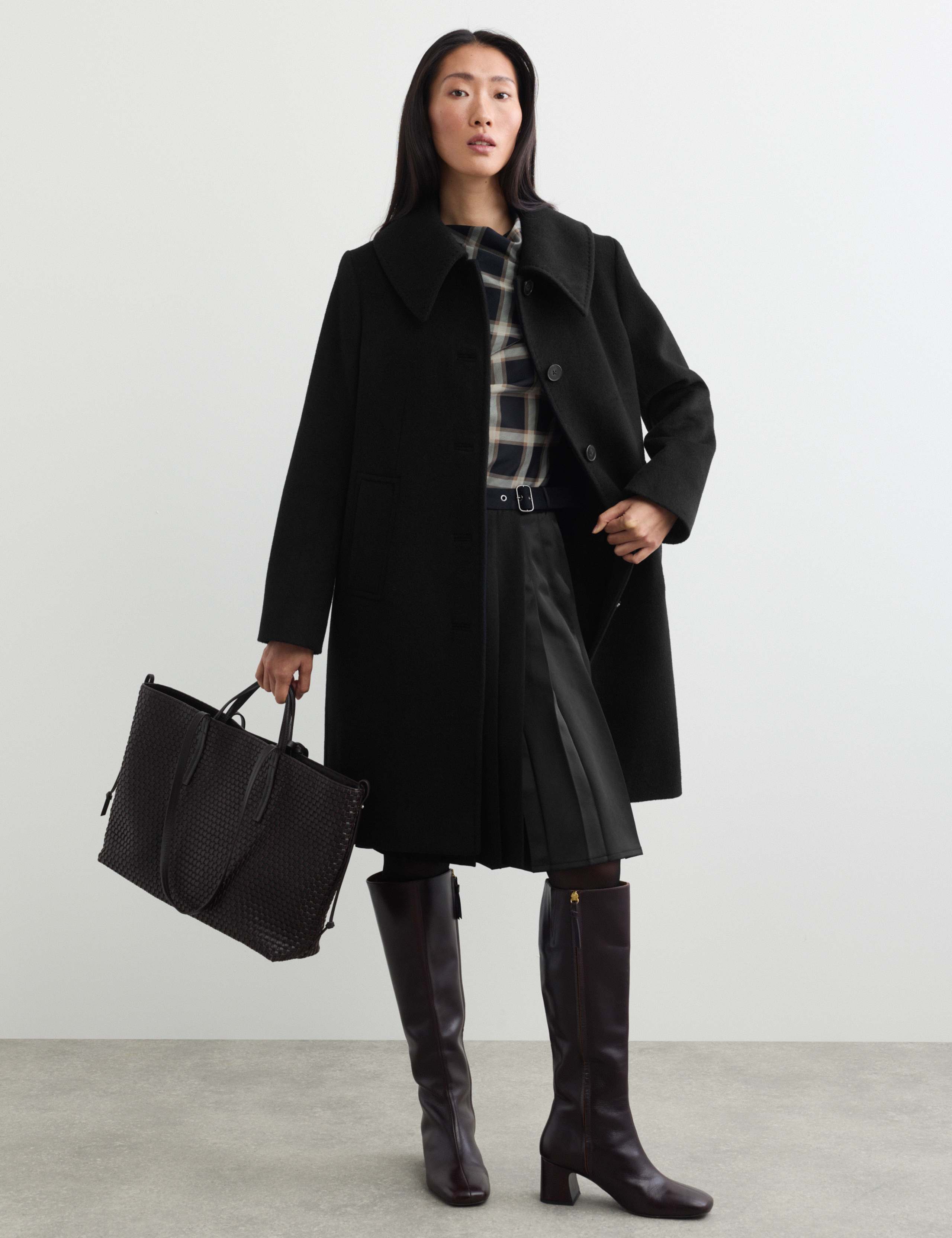 Pure Wool Collared Short Coat