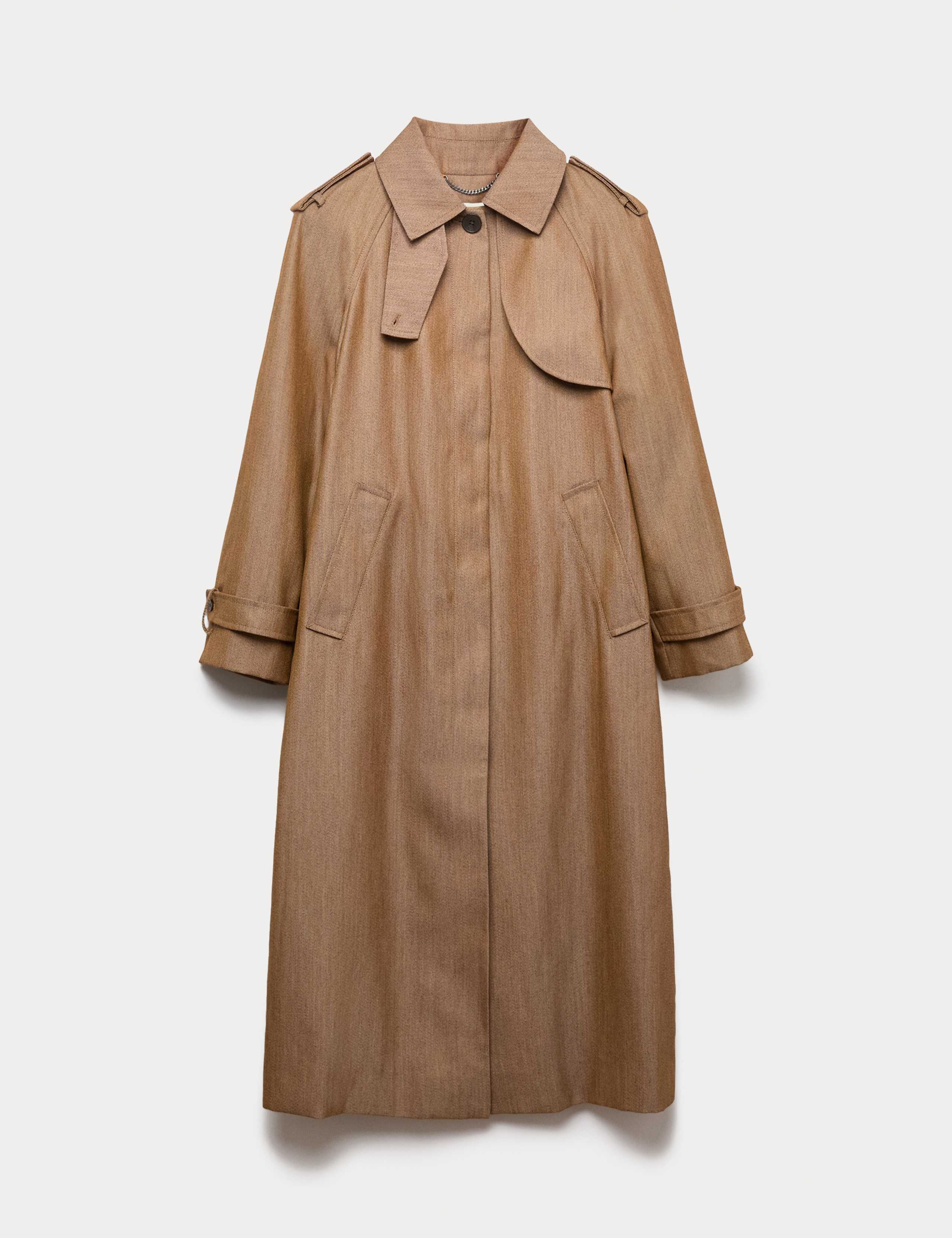 Wool Rich Twil Collaredl Longline Overcoat