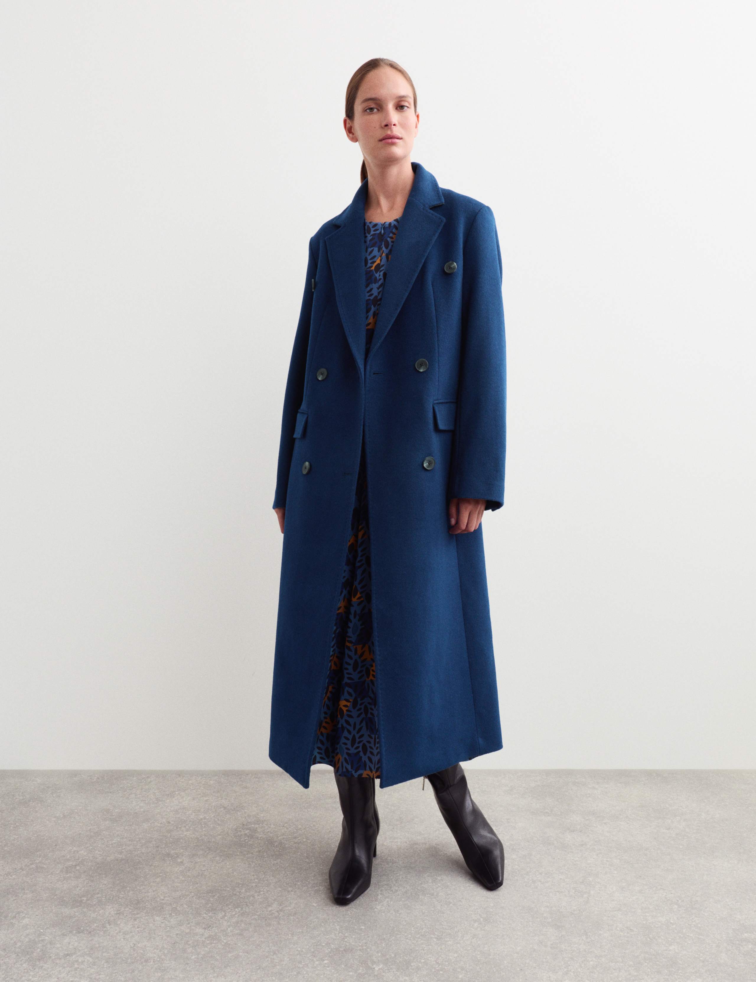 Double Breasted Longline Boyfriend Coat