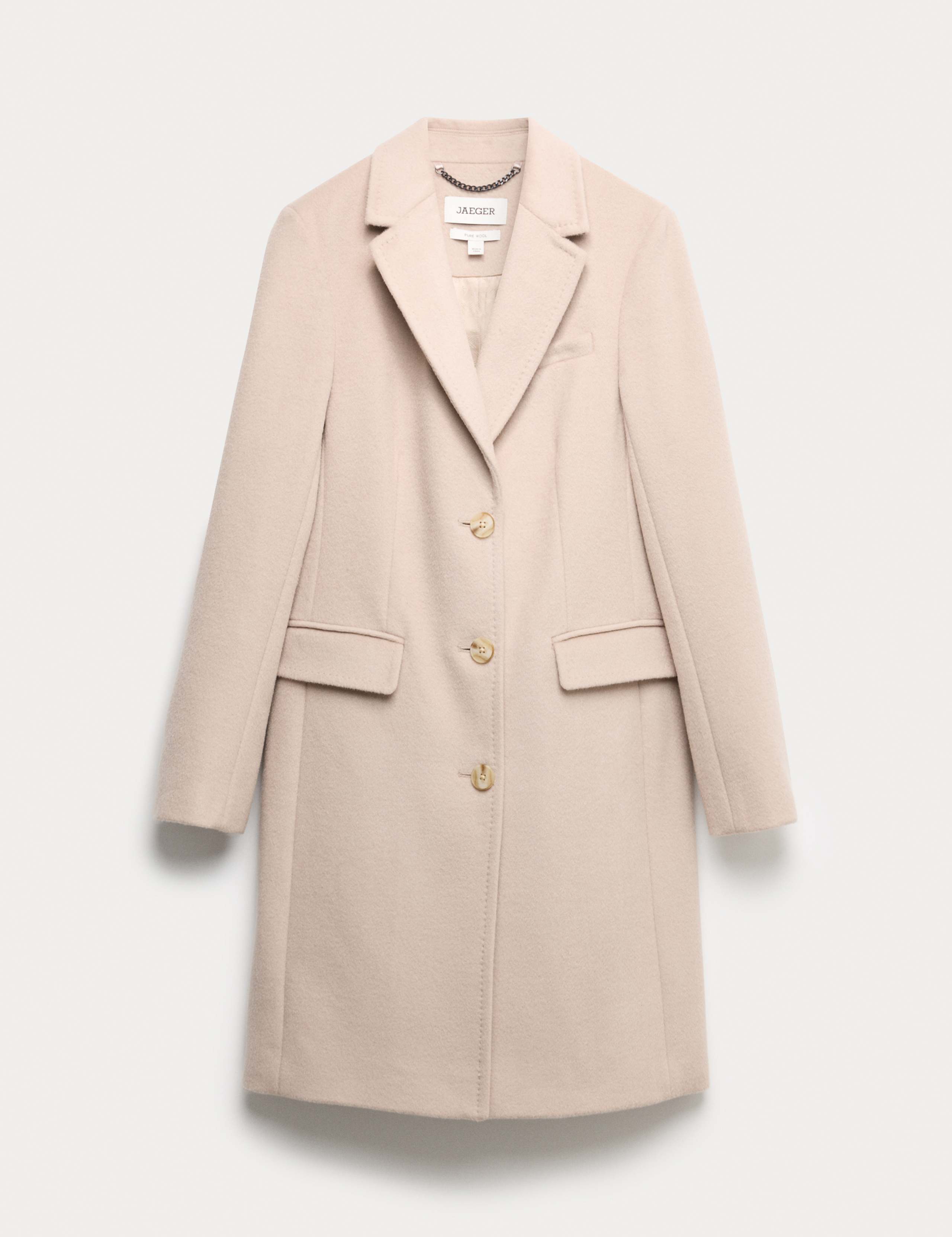 Pure Wool Single Breasted Boyfriend Coat