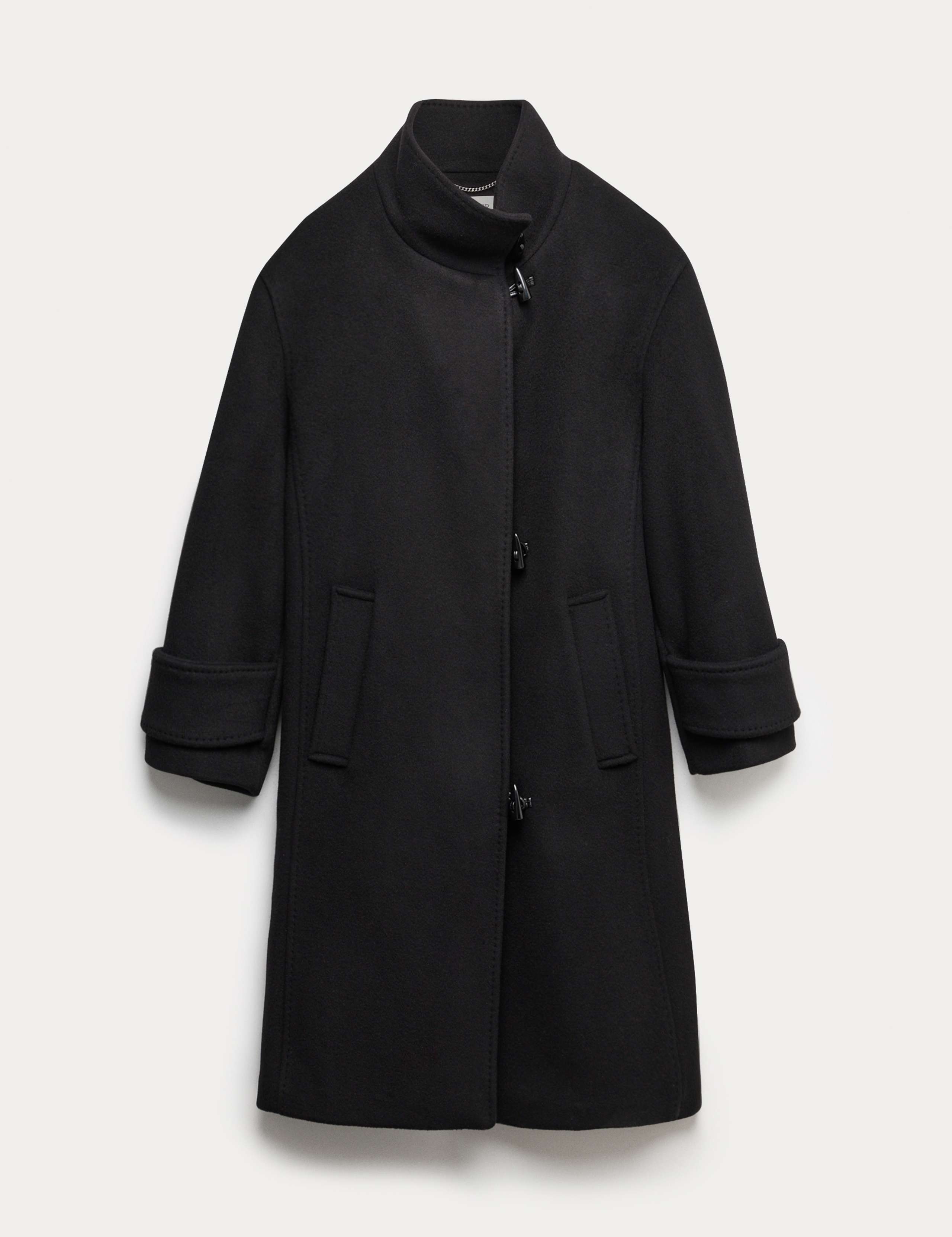Pure Wool Funnel Neck Duffle Coat