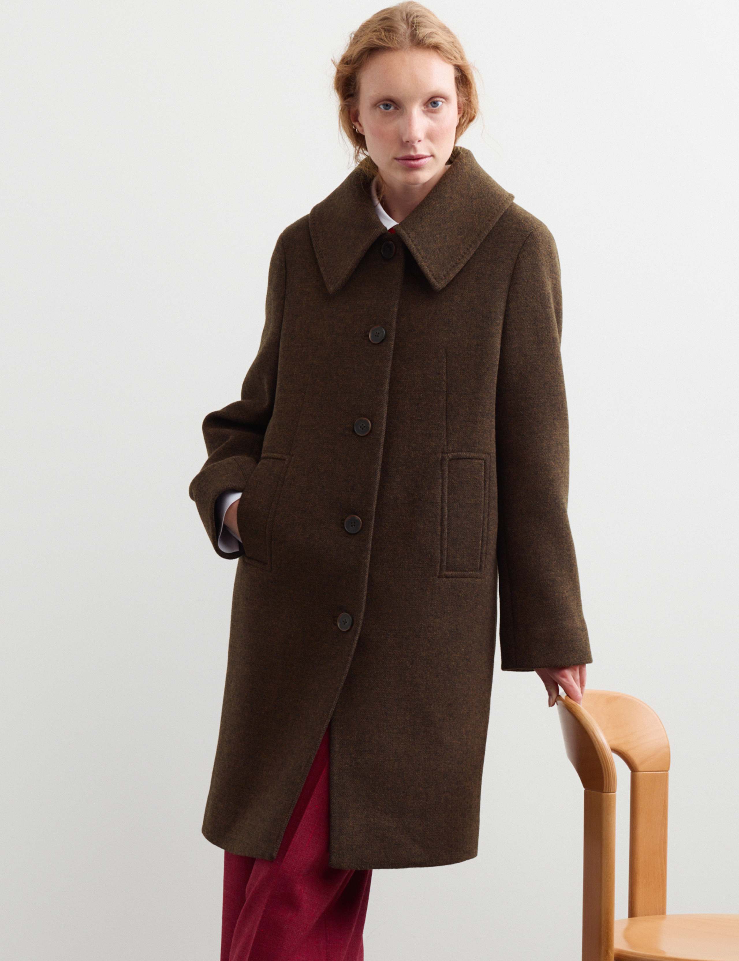 Pure Wool Textured Car Coat