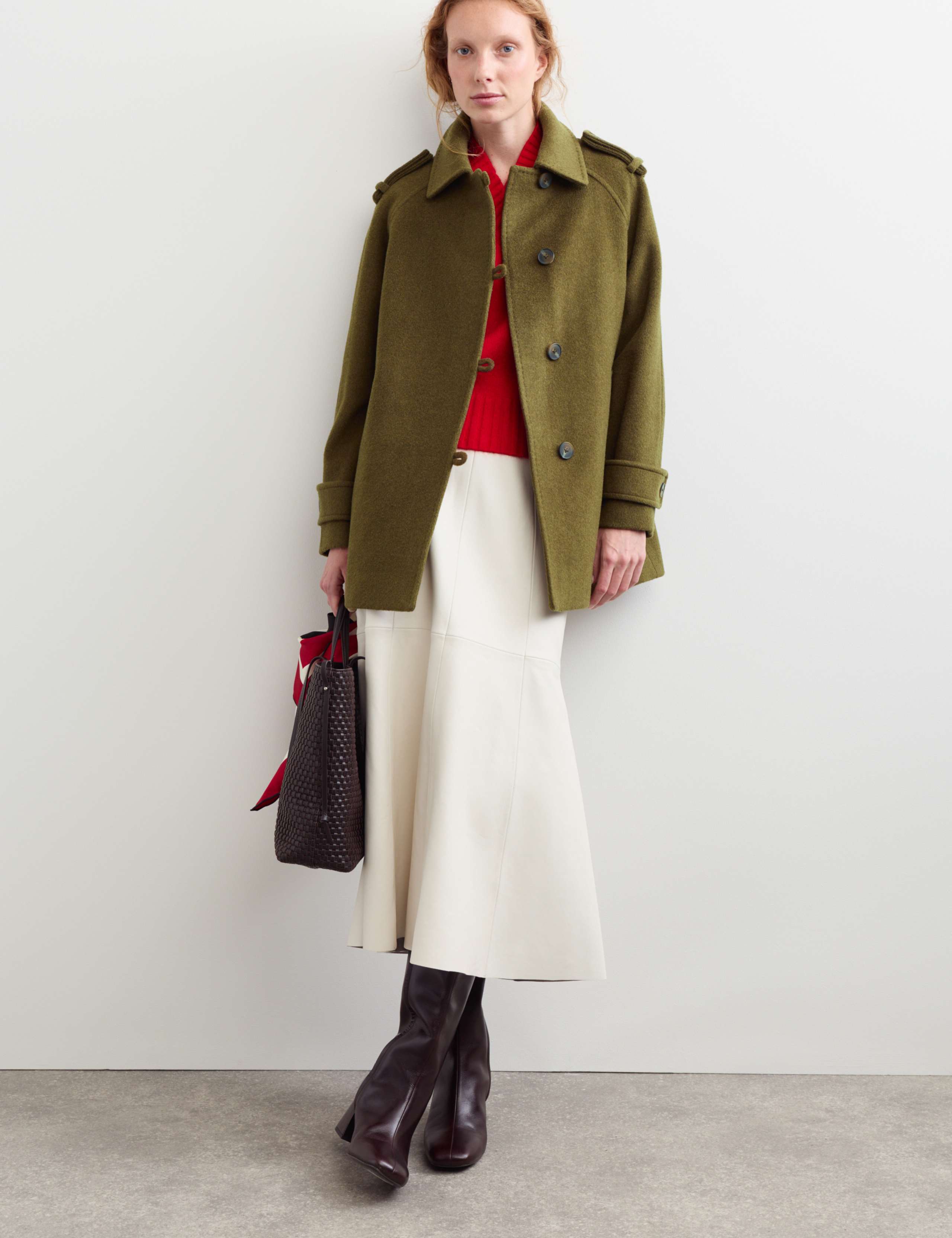 Pure Wool Single Breasted Short Coat