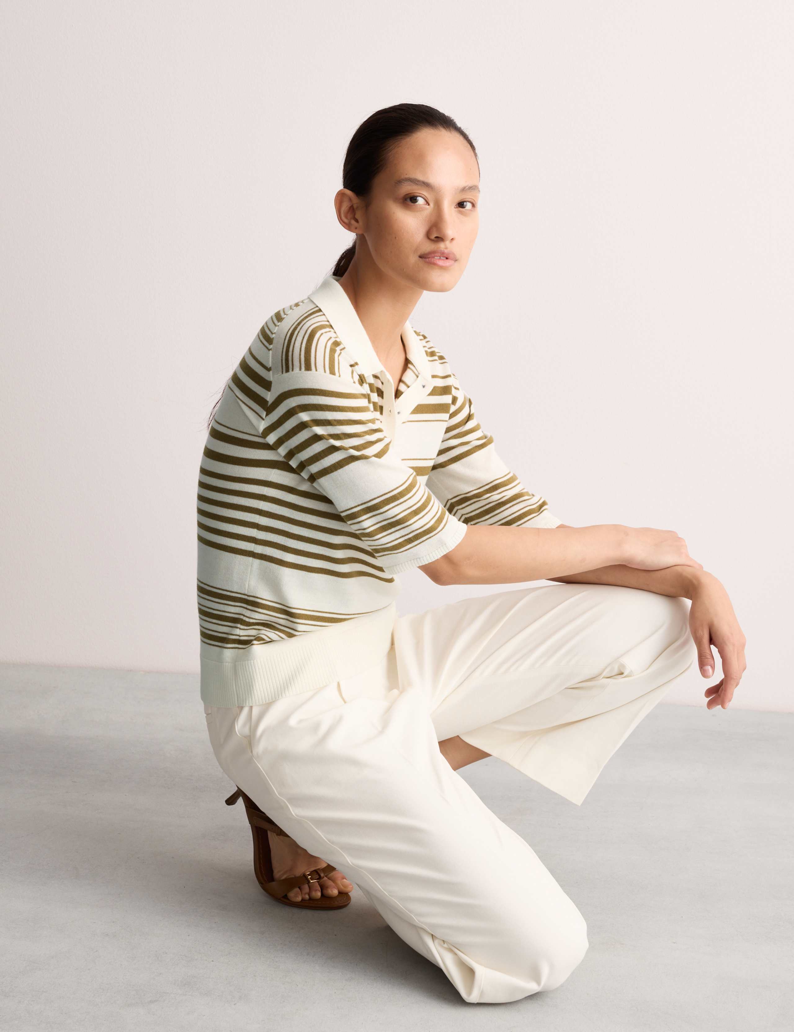 Merino Knitted Stripe Short Sleeve Tee