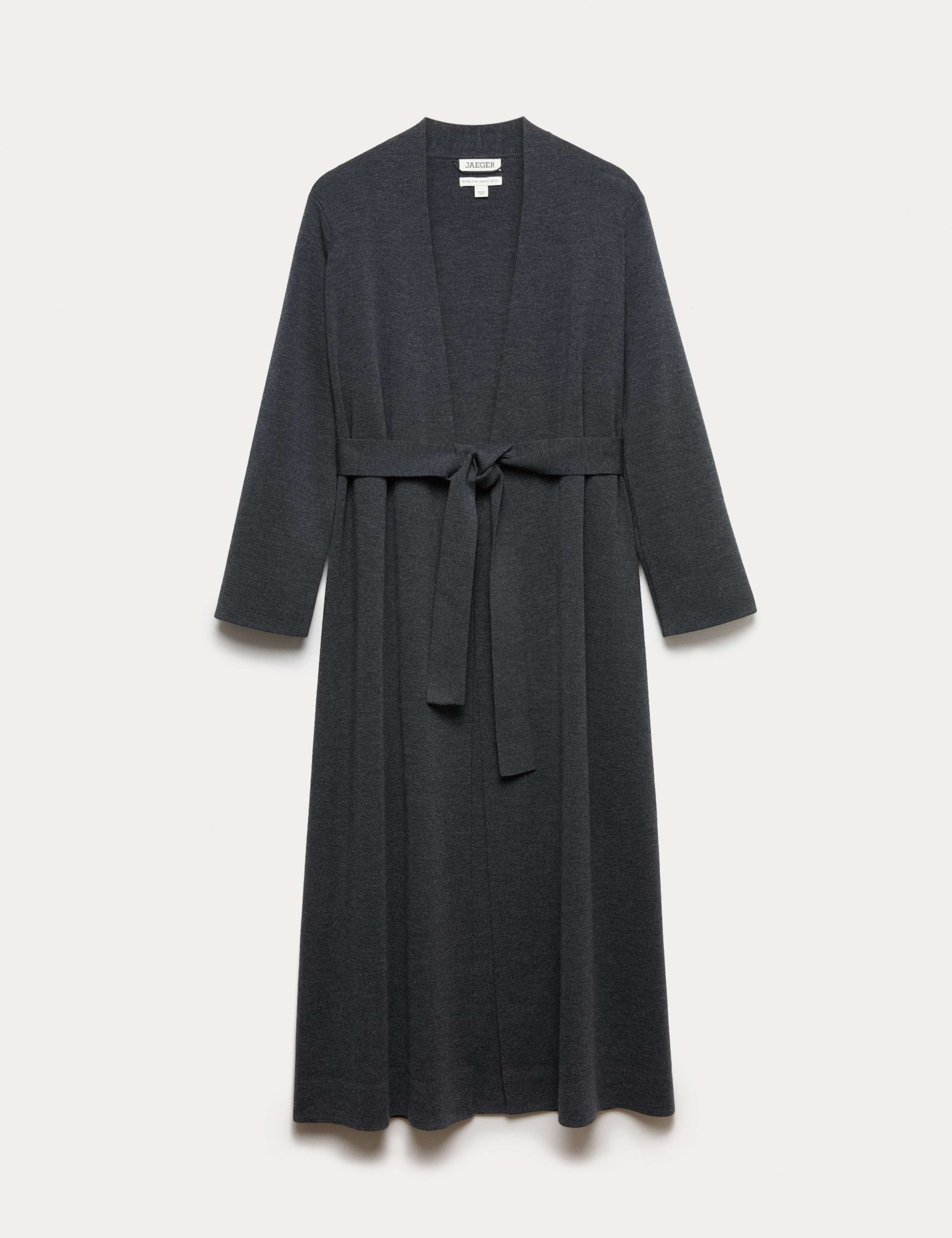 Pure Merino Wool Wrap Longline Cardigan