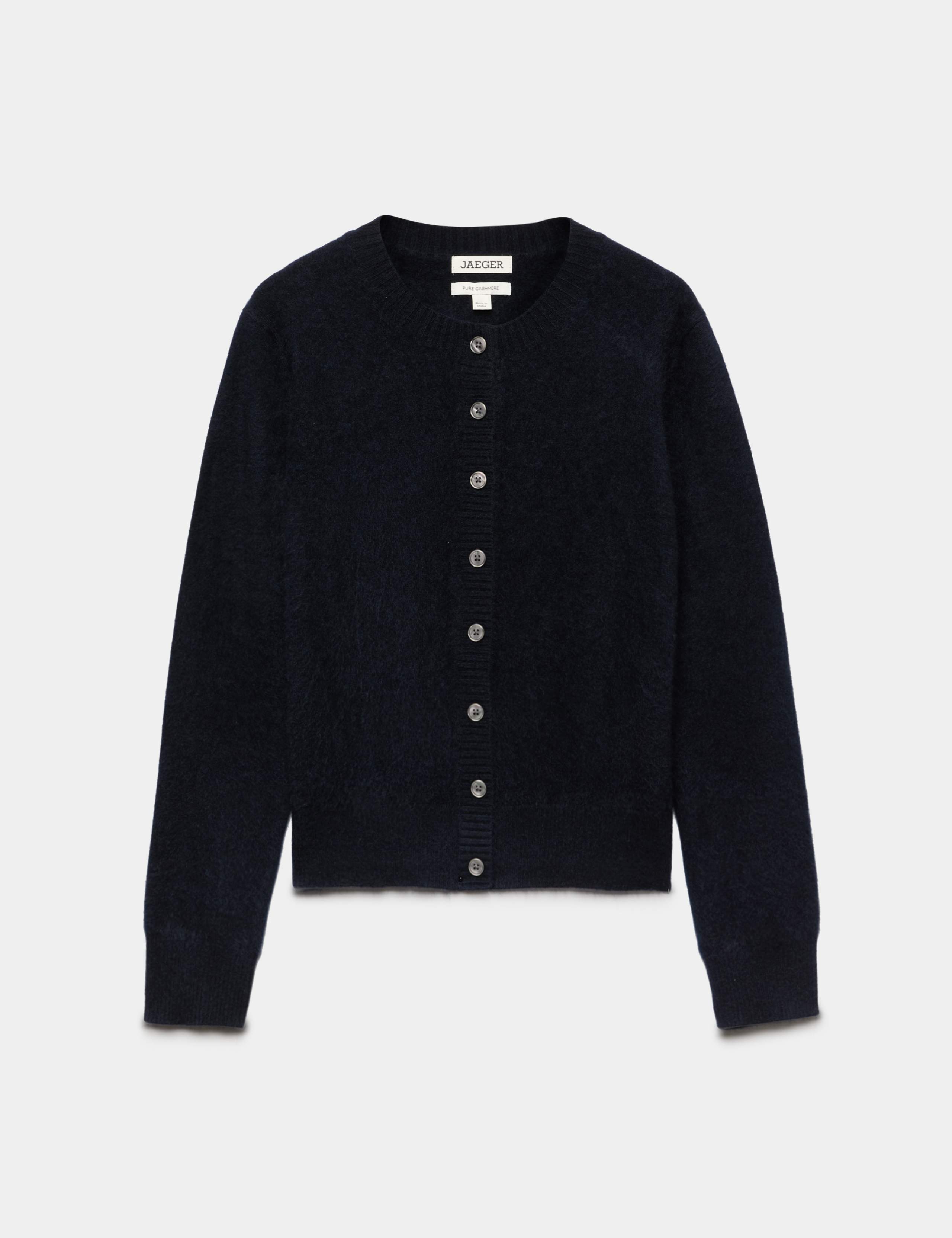 Pure Brushed Cashmere Button Front Cardigan