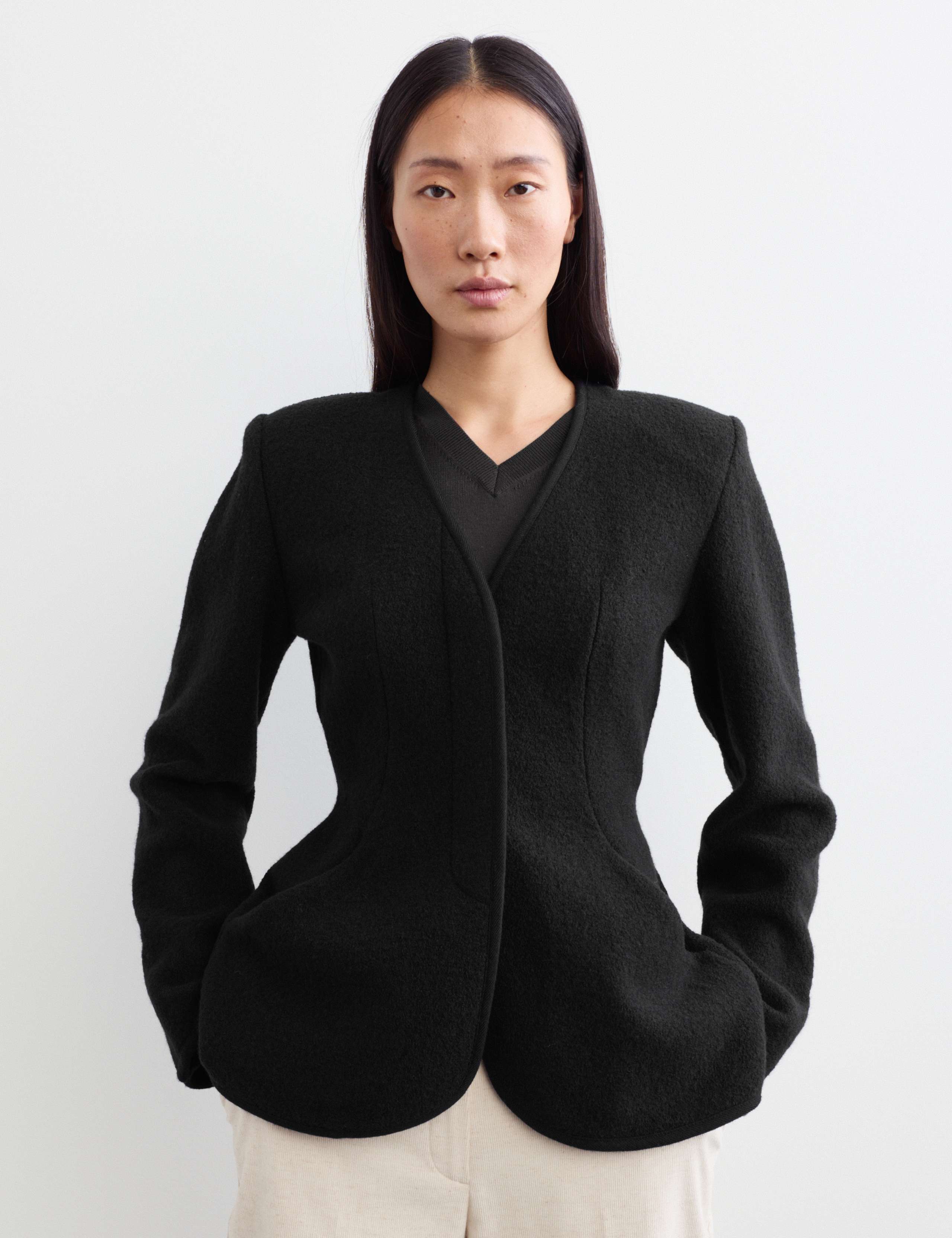Pure Wool Waisted Slim Fit Jacket