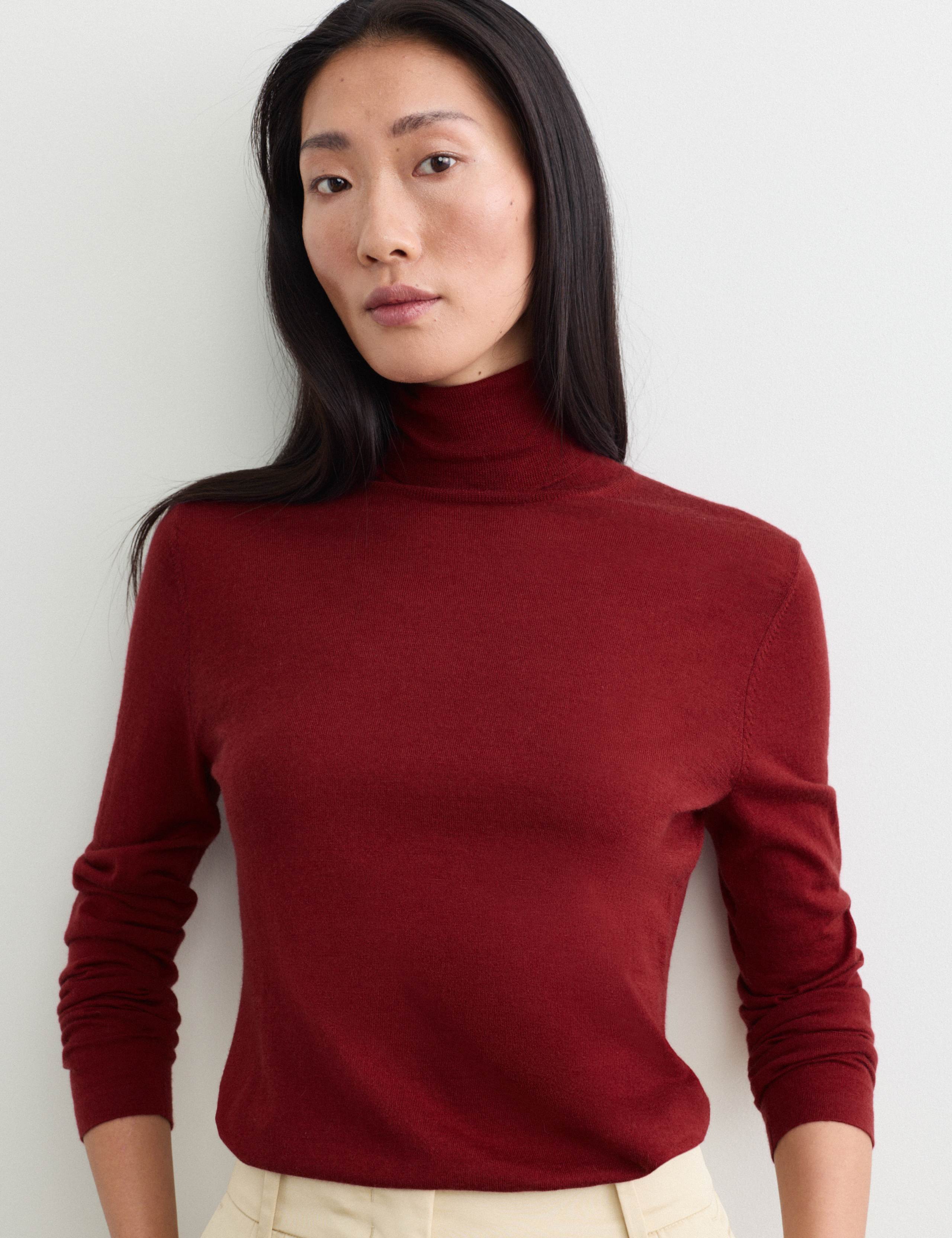 Wool with Cashmere Roll Neck Jumper