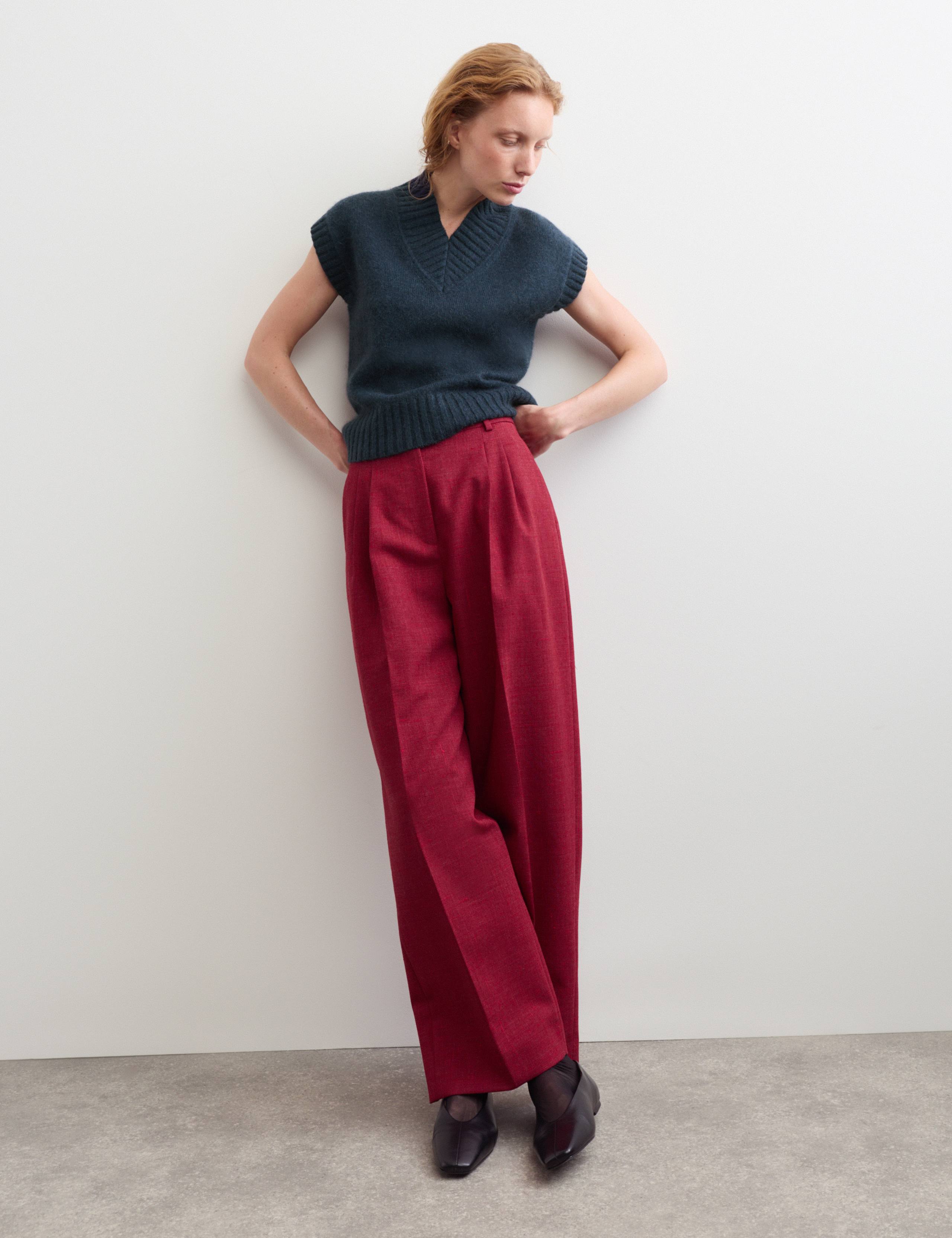 Mohair and Wool V-Neck Knitted Top